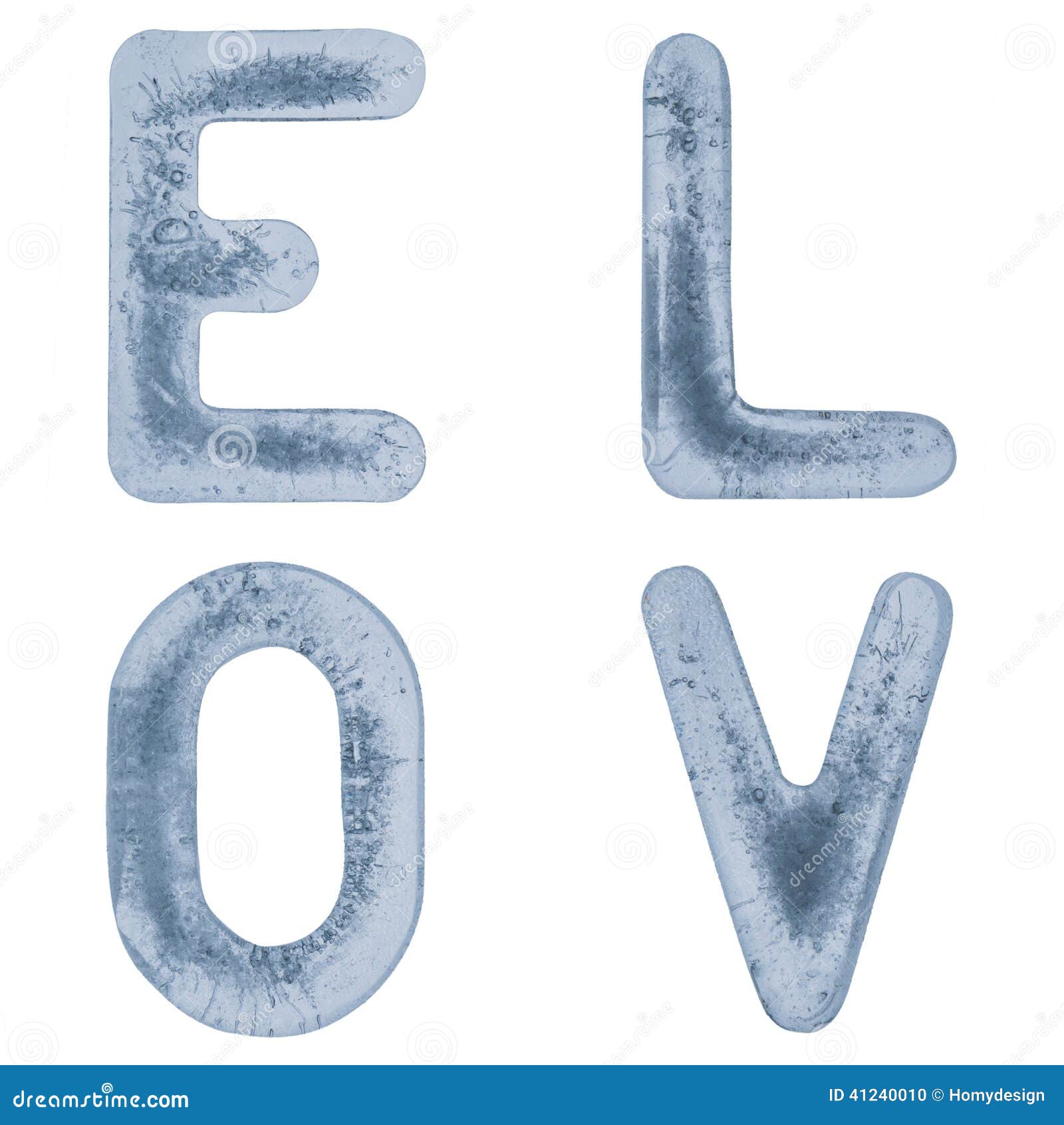 Buchstaben L O V Und E Im Eis Stockfoto Bild Von Form Kalt 41240010