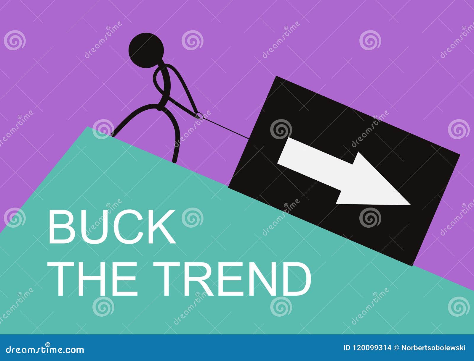Buck the trend. stock vector. Illustration of target 120099314