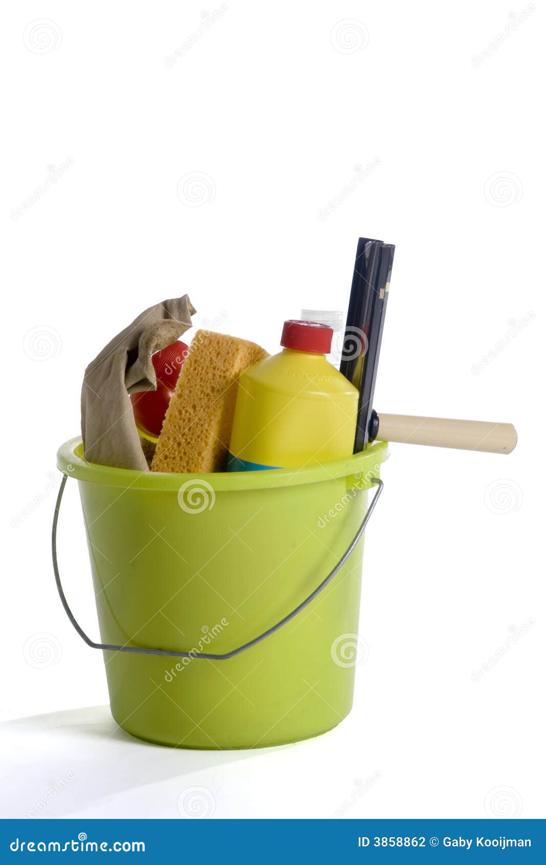 Bucket stock photo. Image of sponge, bucket, green, hygienic 3858862