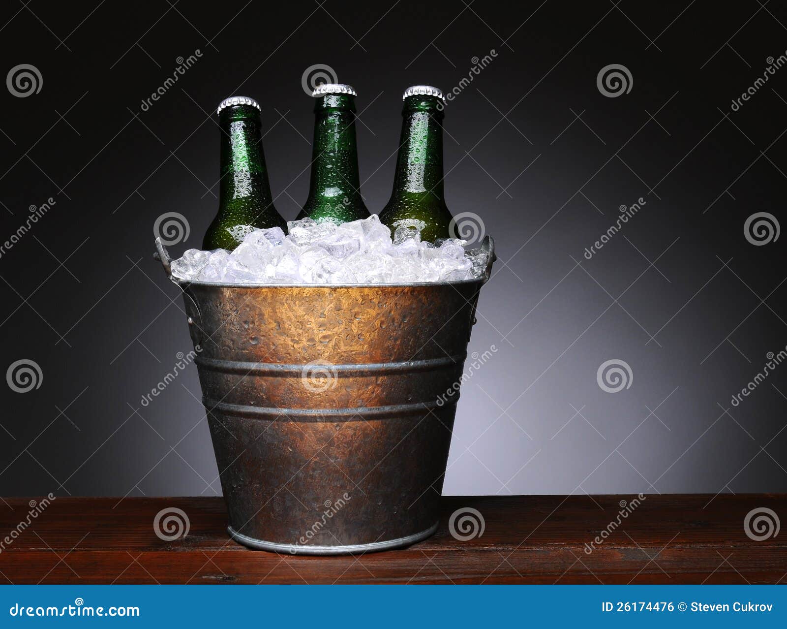 Bucket of Beer on Wood stock photo. Image of lager, still 26174476