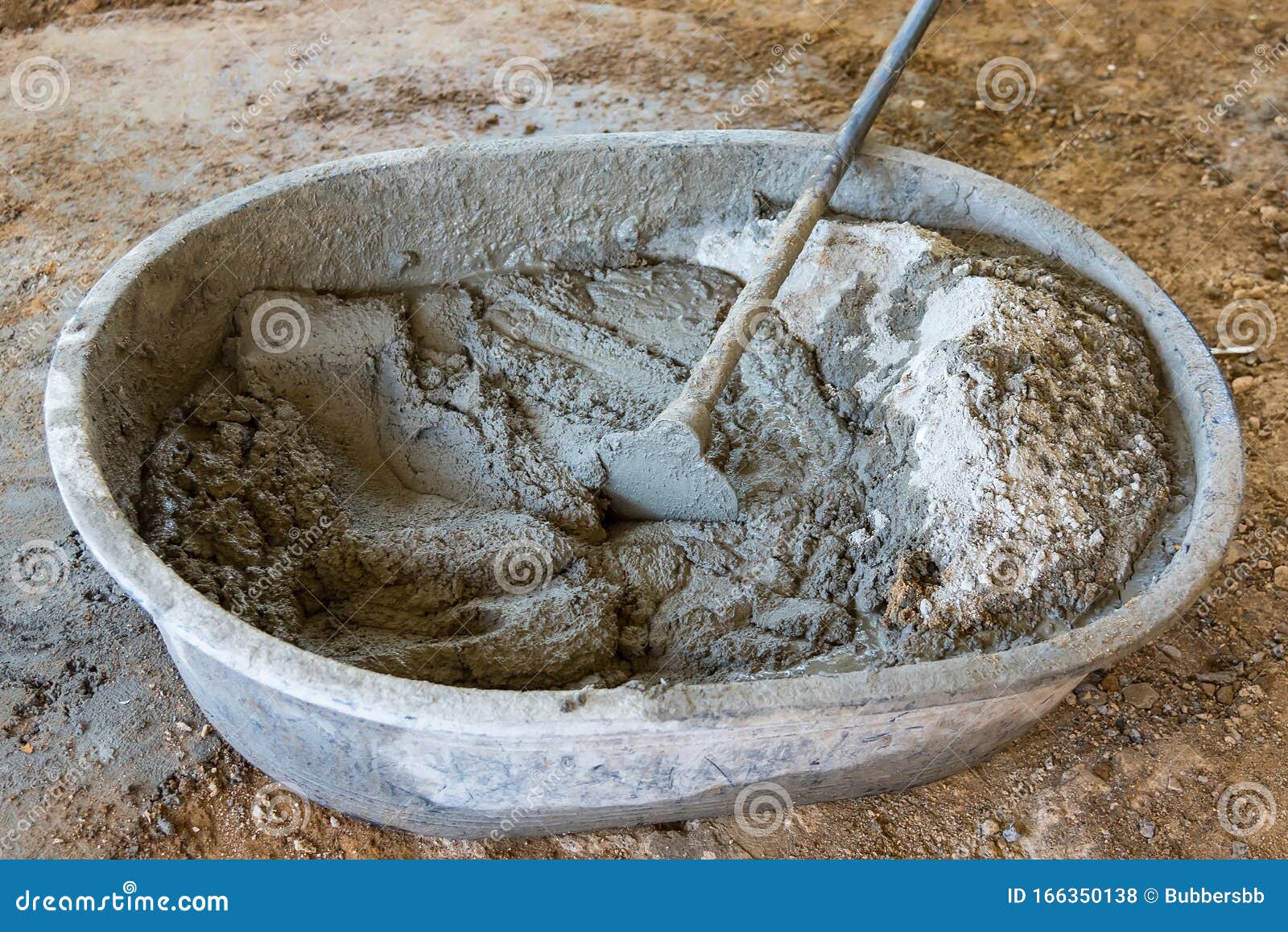 Bucket Cement Mix with on Construction Site the Ingredients. Brick, Stone,  Mortar, Sand Stock Photo - Image of construction, object: 166350138