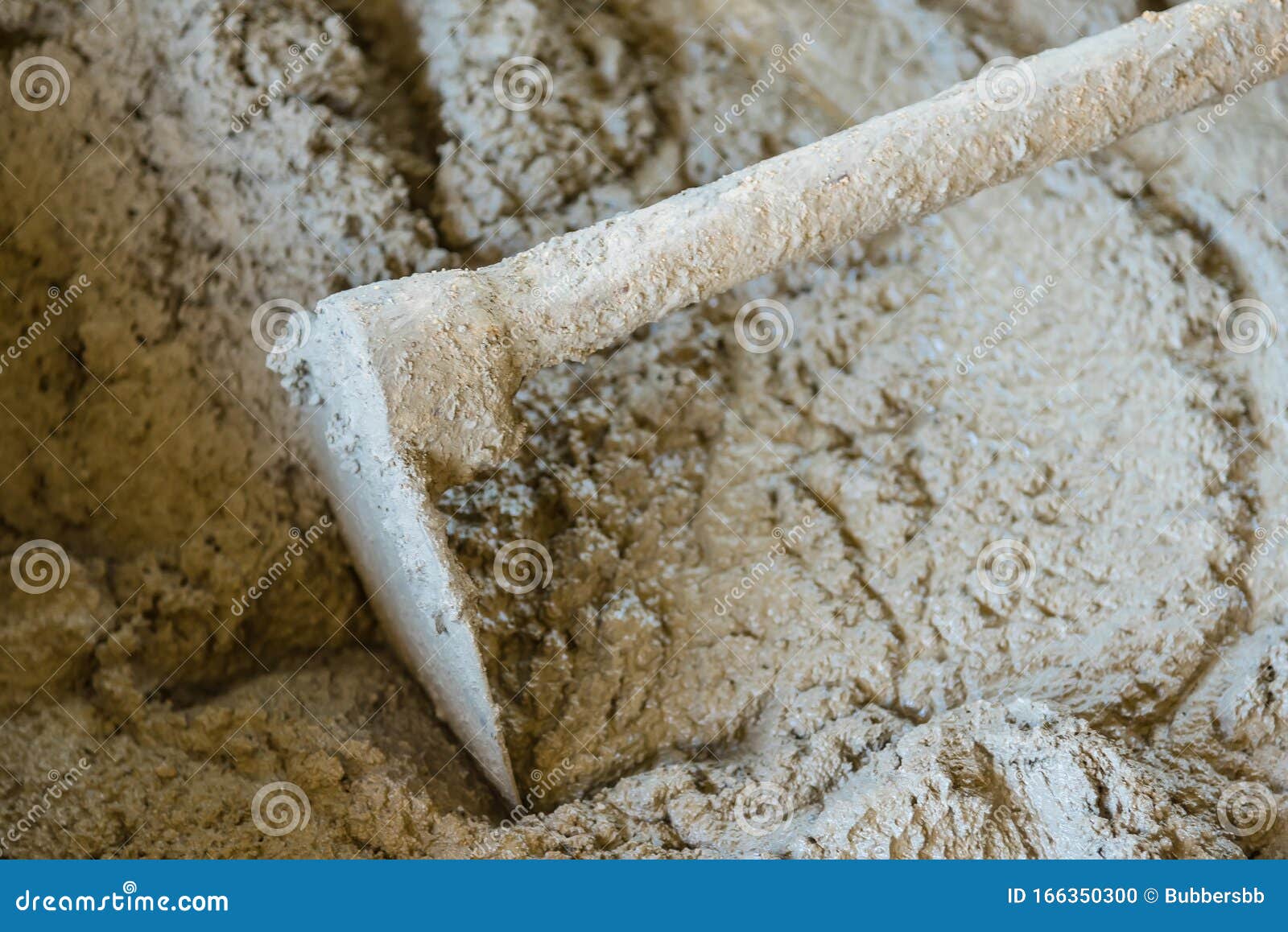 Bucket Cement Mix with on Construction Site the Ingredients. Brick