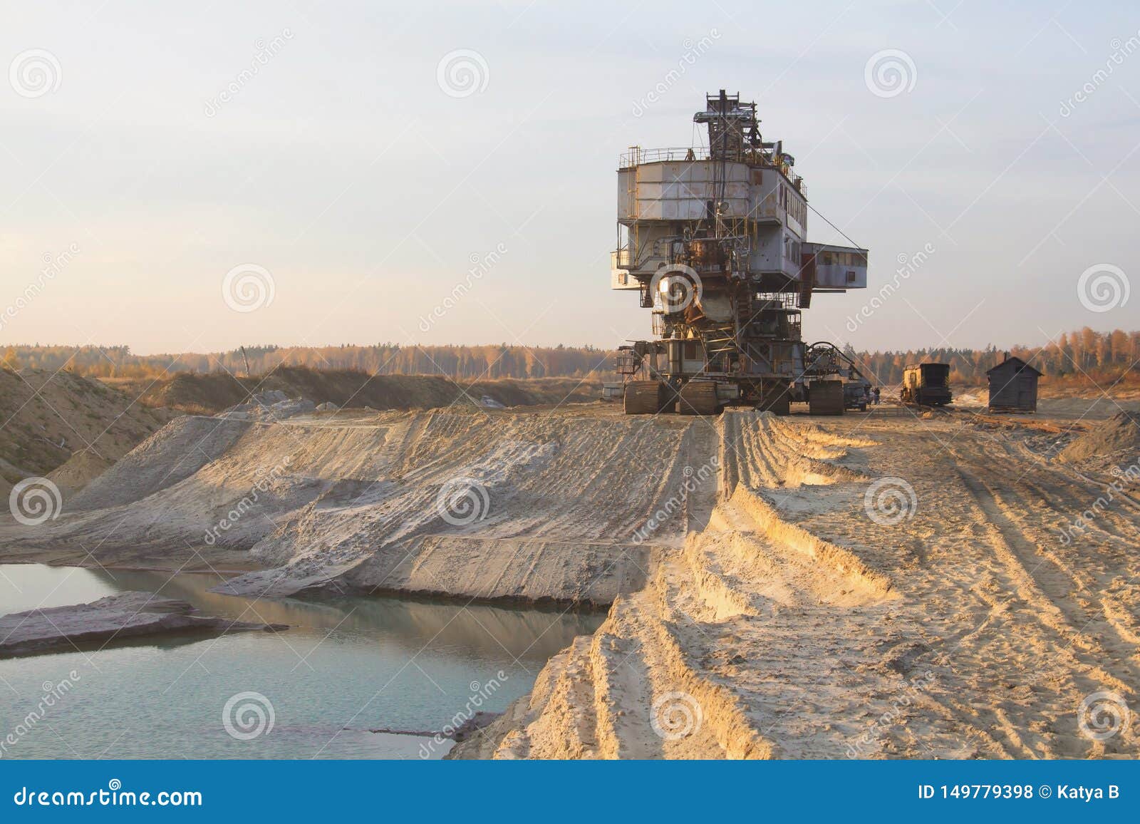 Bucket Chain Excavator in a Sand Quarry. Giant Stacker Stock Photo Image of machinery