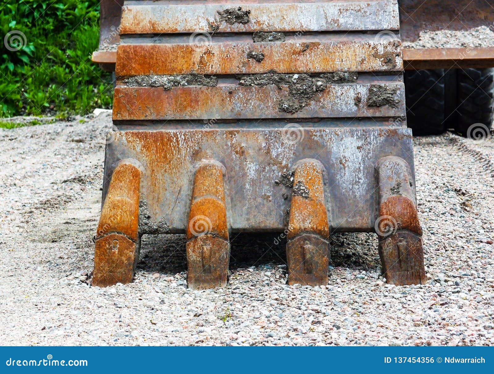A Rusty Bucket of the Excavator Stock Photo Image of extraction