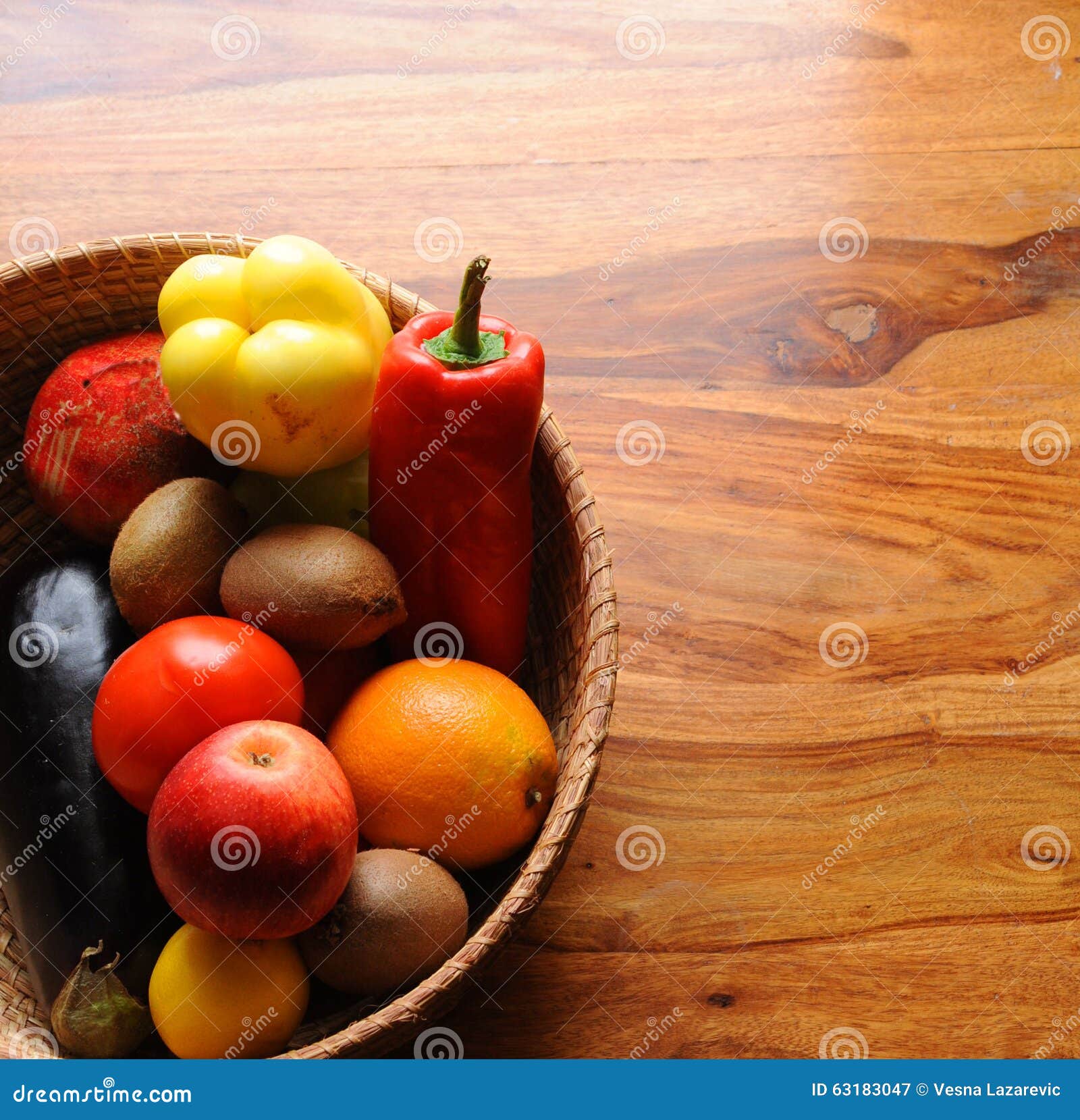 Bucket Of Fruit And Vegetables Stock Photo Image 63183047