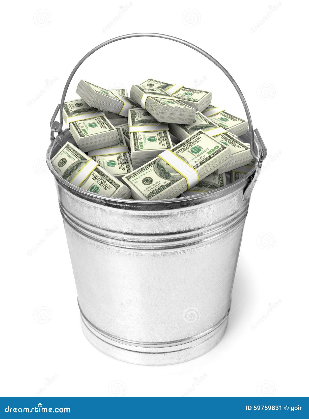 Bucket full of money stock image. Image of savings, paying 59759831