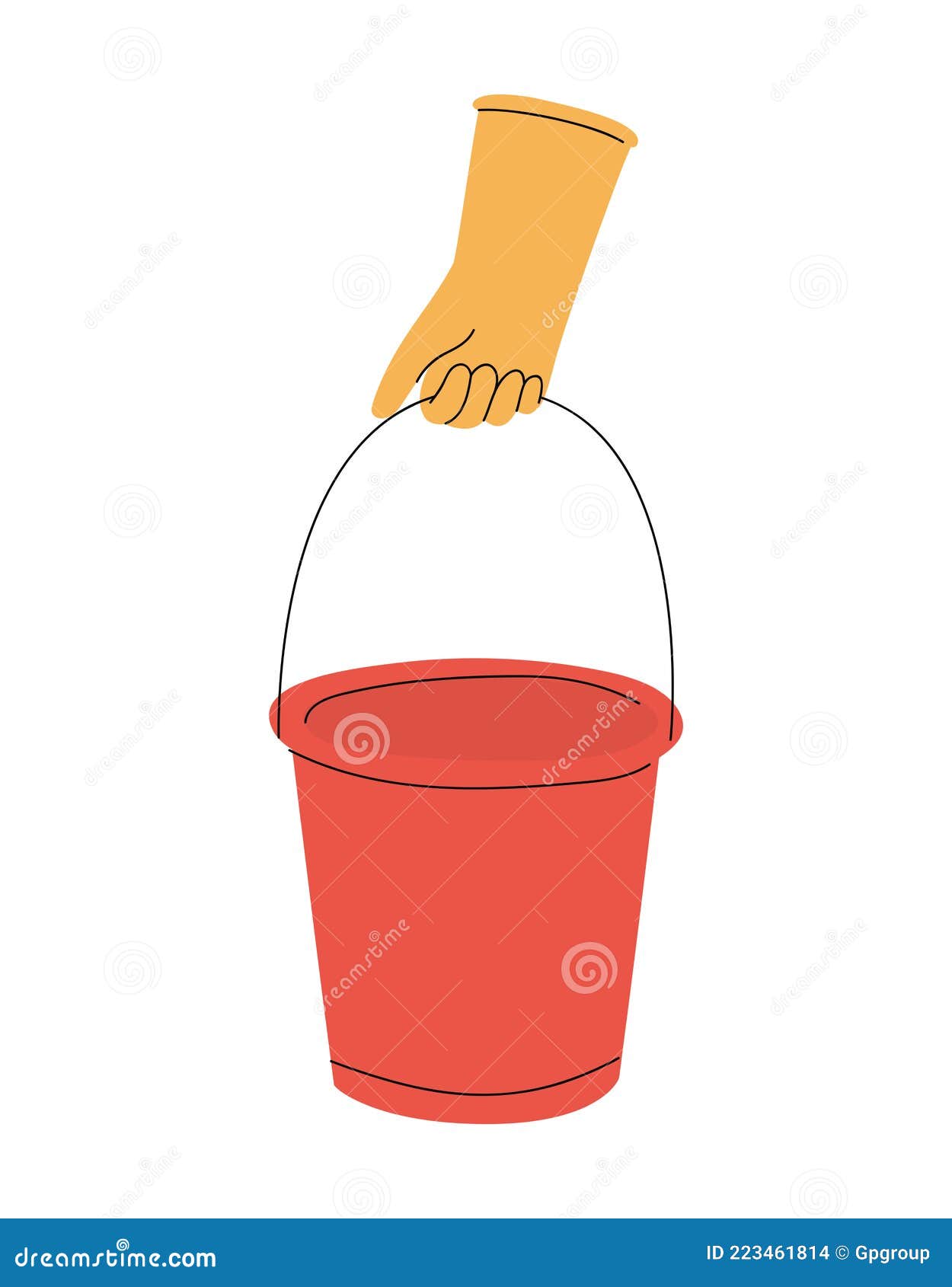 Bucket and glove stock vector. Illustration of clean 223461814