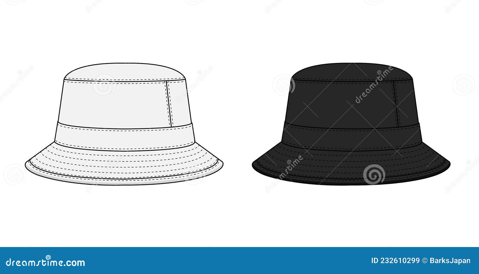 Bucket Hat Template Vector Illustration Set Stock Vector Illustration