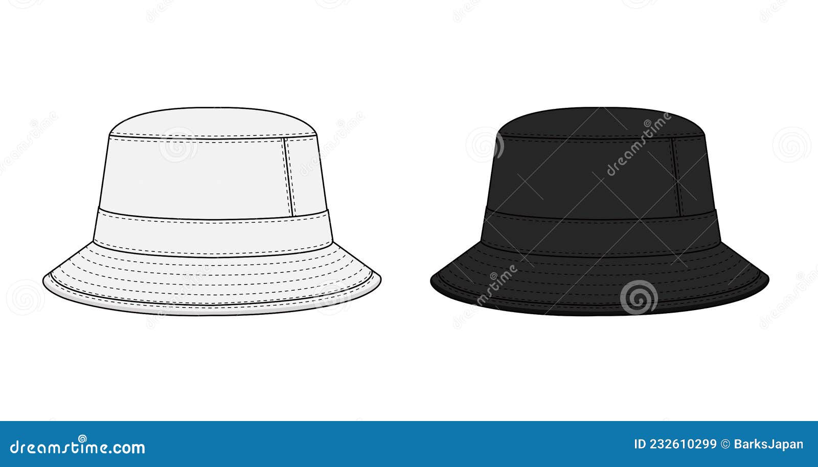 Bucket Hat Template Vector Illustration Set Stock Vector - Illustration ...