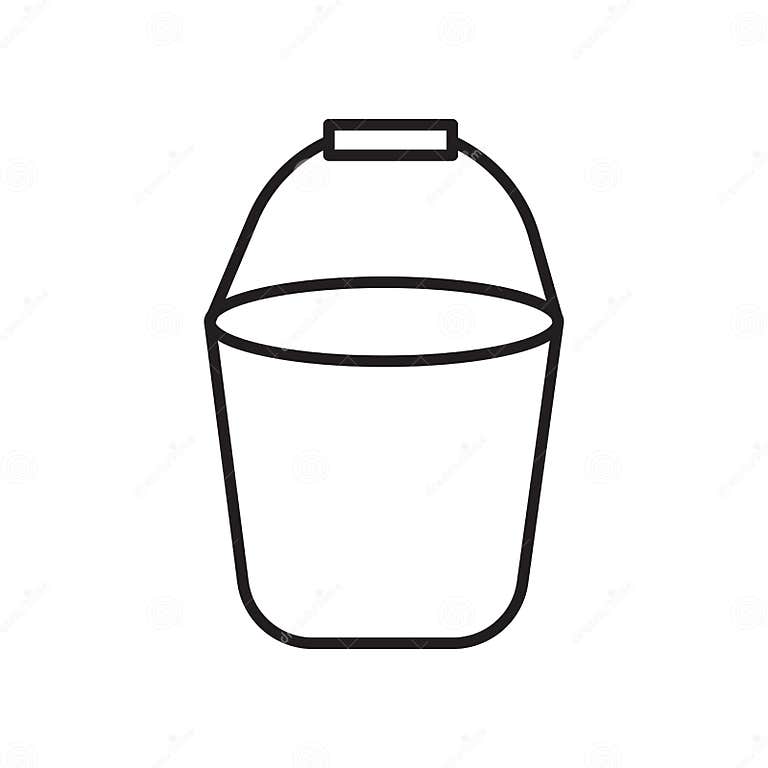 Bucket Icon Vector Isolated on White Background, Bucket Sign , Sign and ...