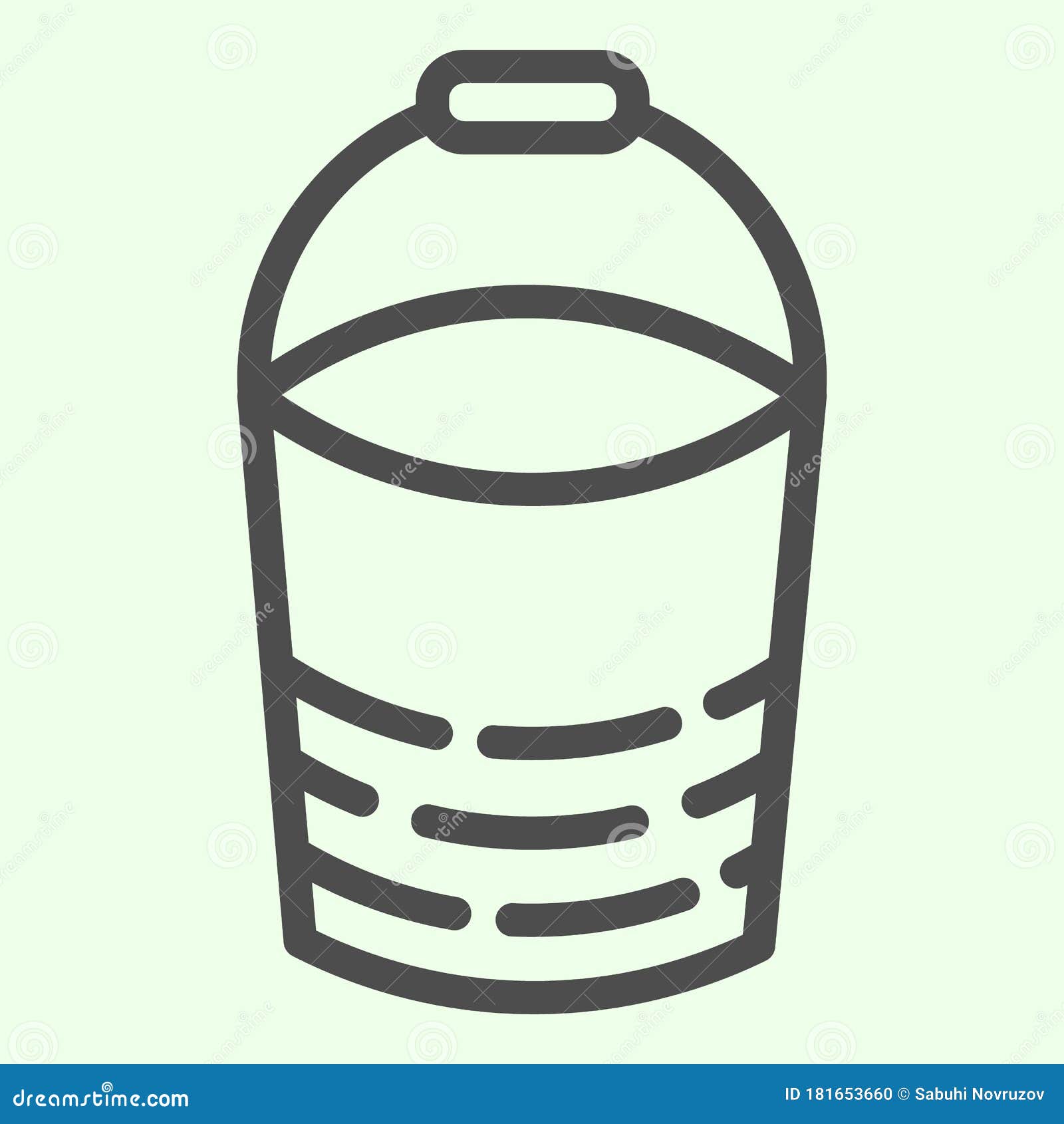 Bucket Line Icon. Building or Domestic Bucketful Outline Style ...