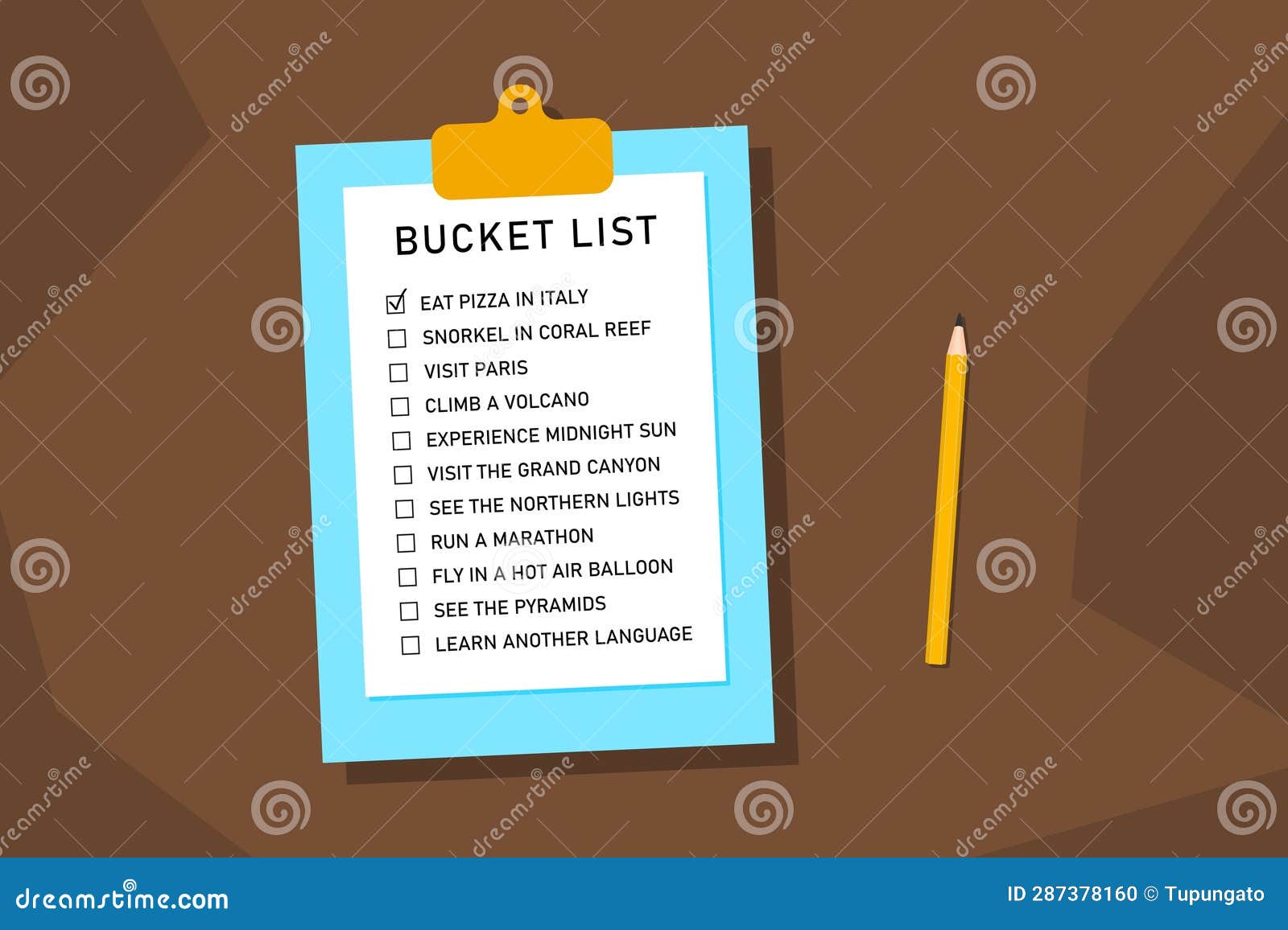 bucket list travel plans checklist
