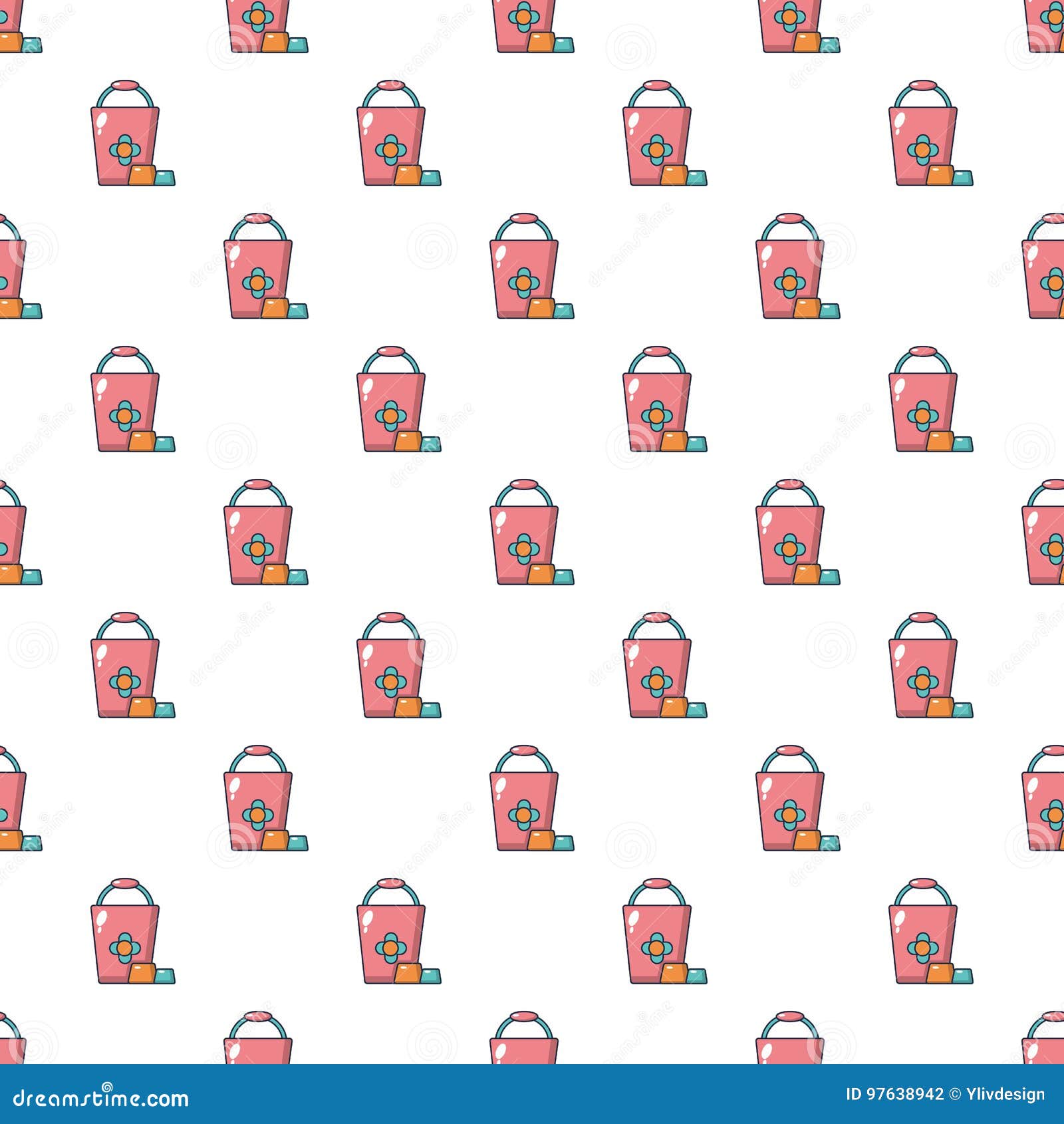 Bucket pattern seamless stock vector. Illustration of bucket 97638942