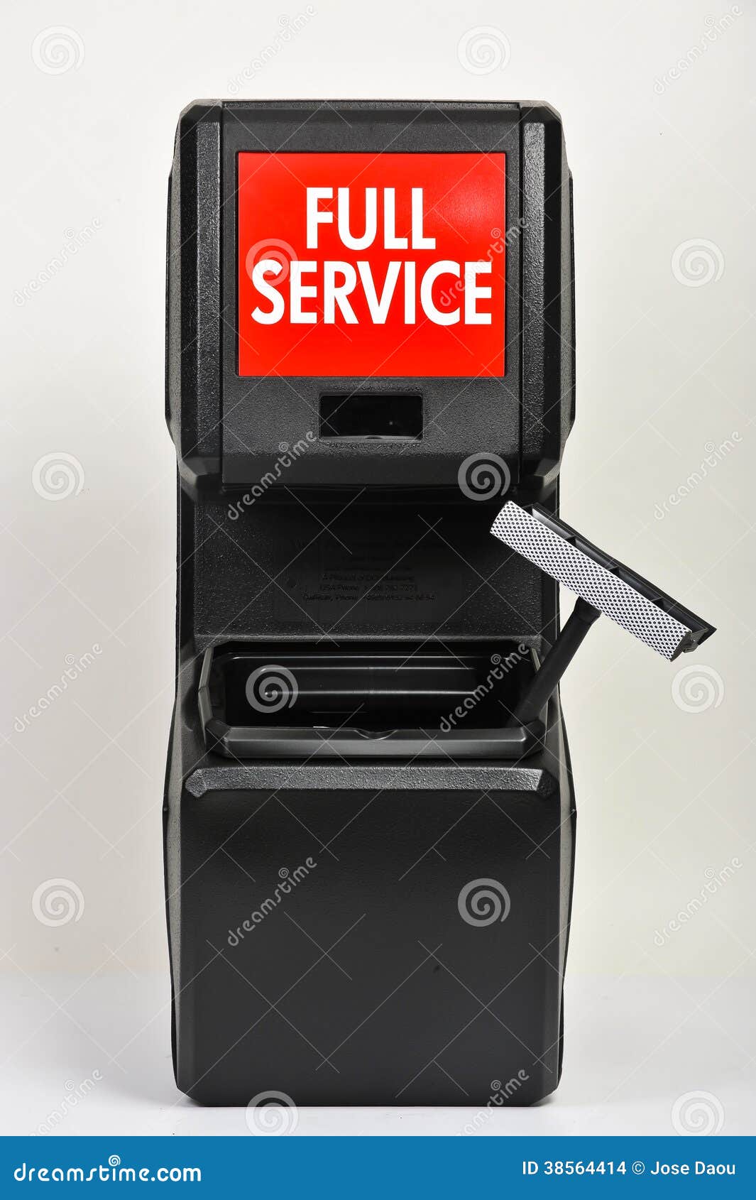 Bucket of Services at a Gas Station Stock Photo Image of black