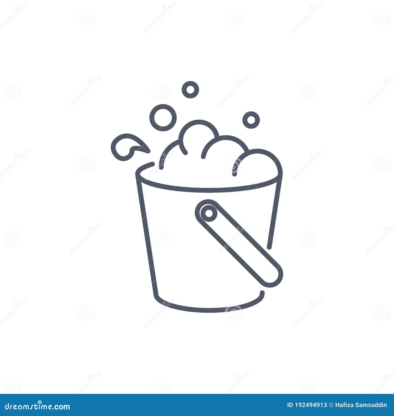 Bucket of Soap Water. Vector Illustration Decorative Design Stock
