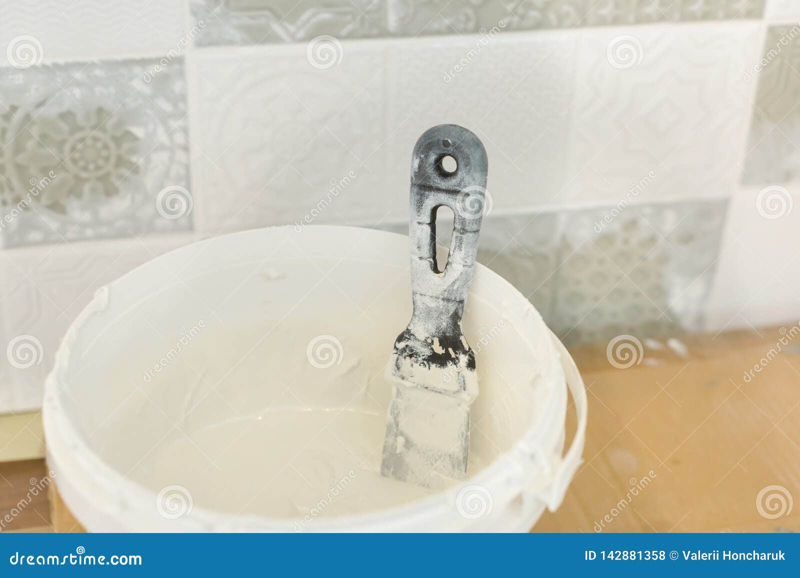 Bucket of Decorative, Acid Resistant Epoxy Grout for