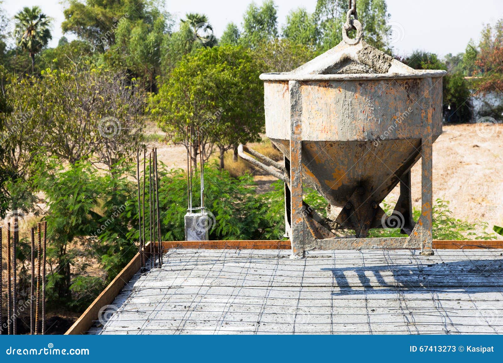 Bucket Used for Sending Concrete Stock Image Image of contractor