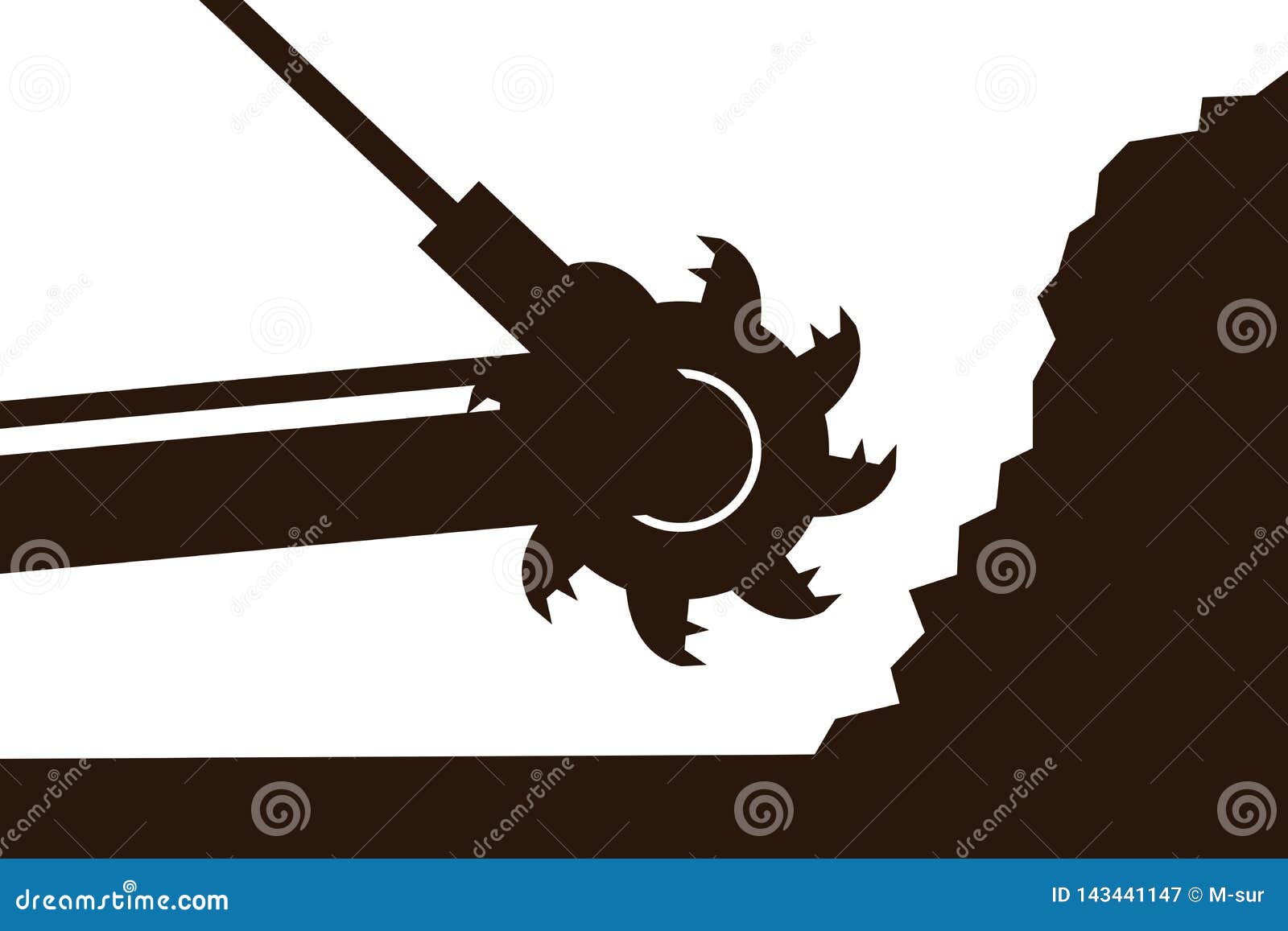 Bucket-wheel excavator stock vector. Illustration of resource - 143441147