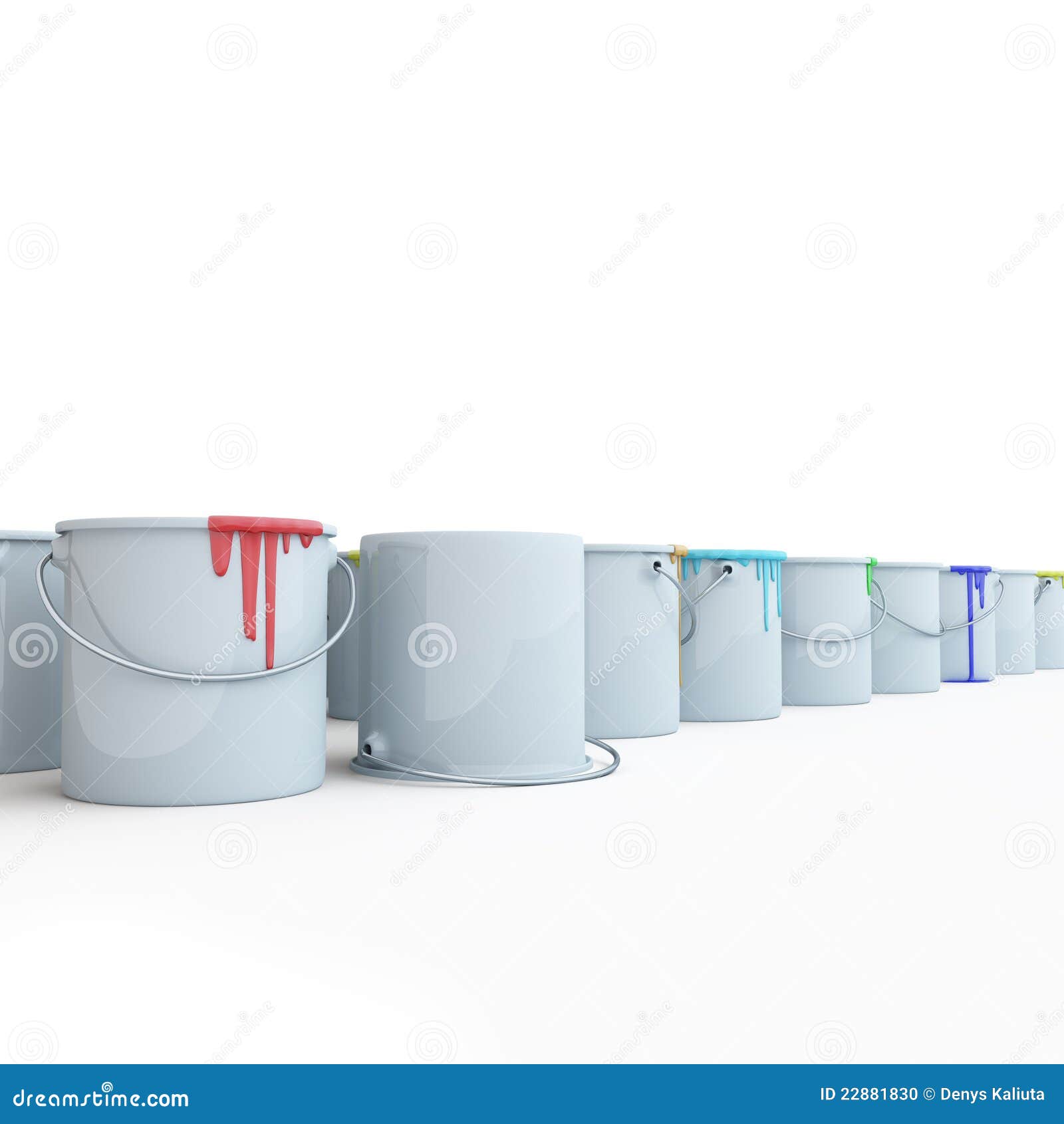 buckets with paints