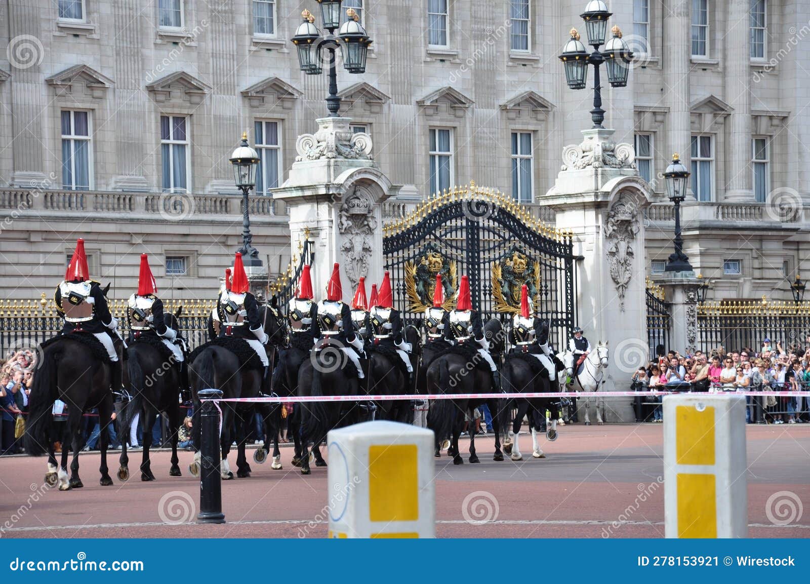 Buckingham Palace in London, England, with a Changing of the Guards