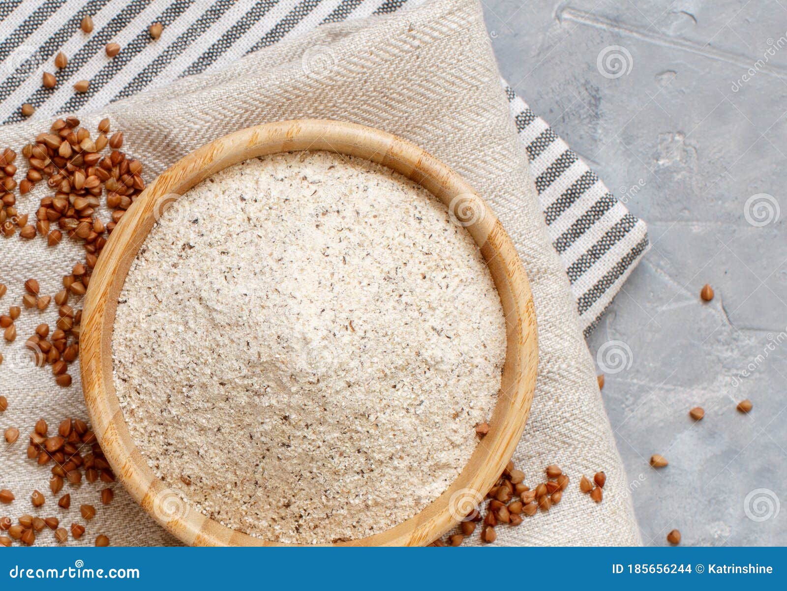 Buckwheat Flour in a Bowl and Buckwheat Grain Stock Photo Image of pile, gluten 185656244