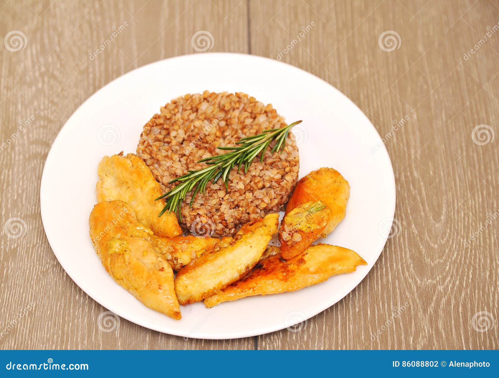 Buckwheat and Fried Chicken Stock Photo Image of baby, diet 86088802