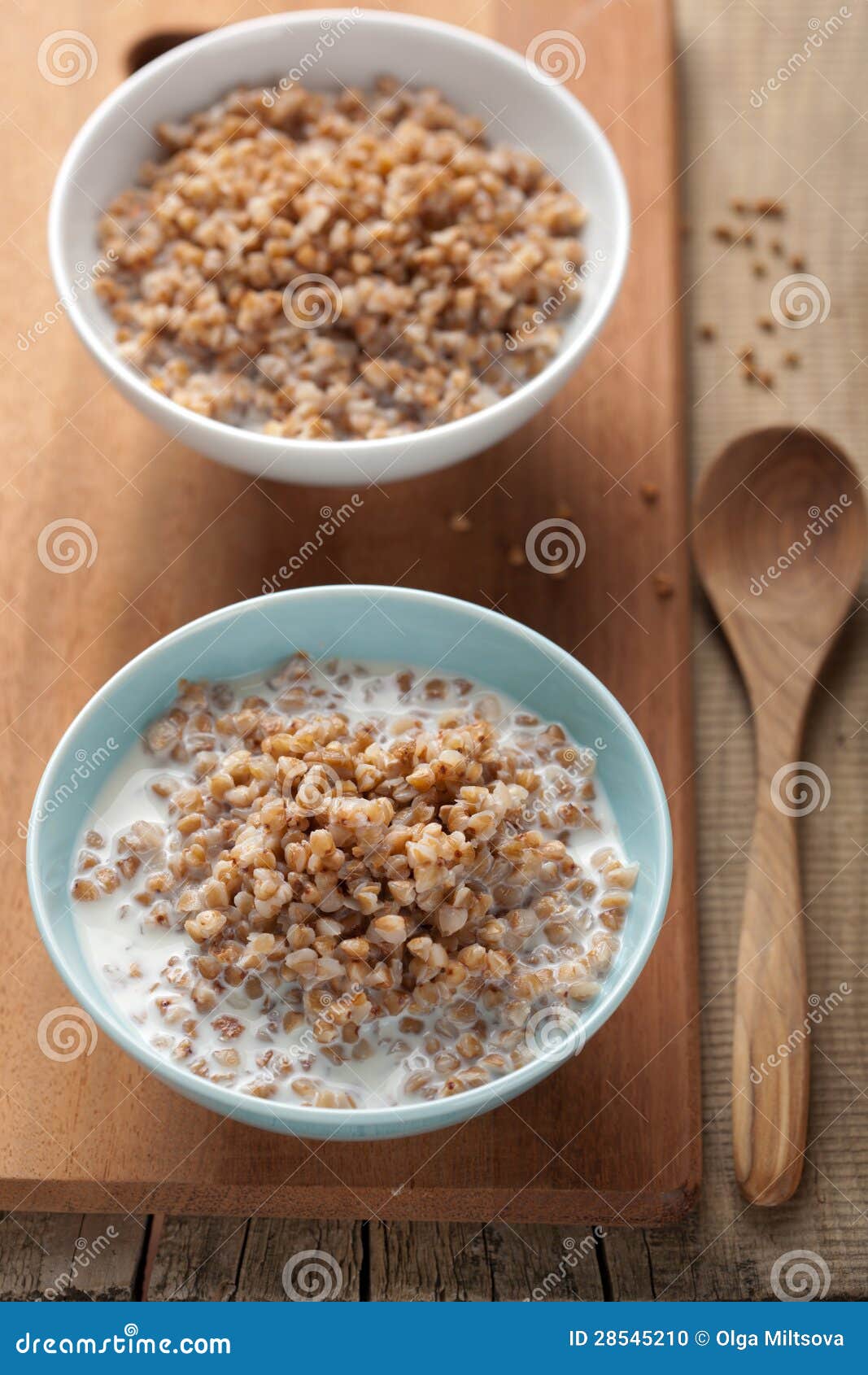 Buckwheat groats with milk stock photo. Image of calcium 28545210