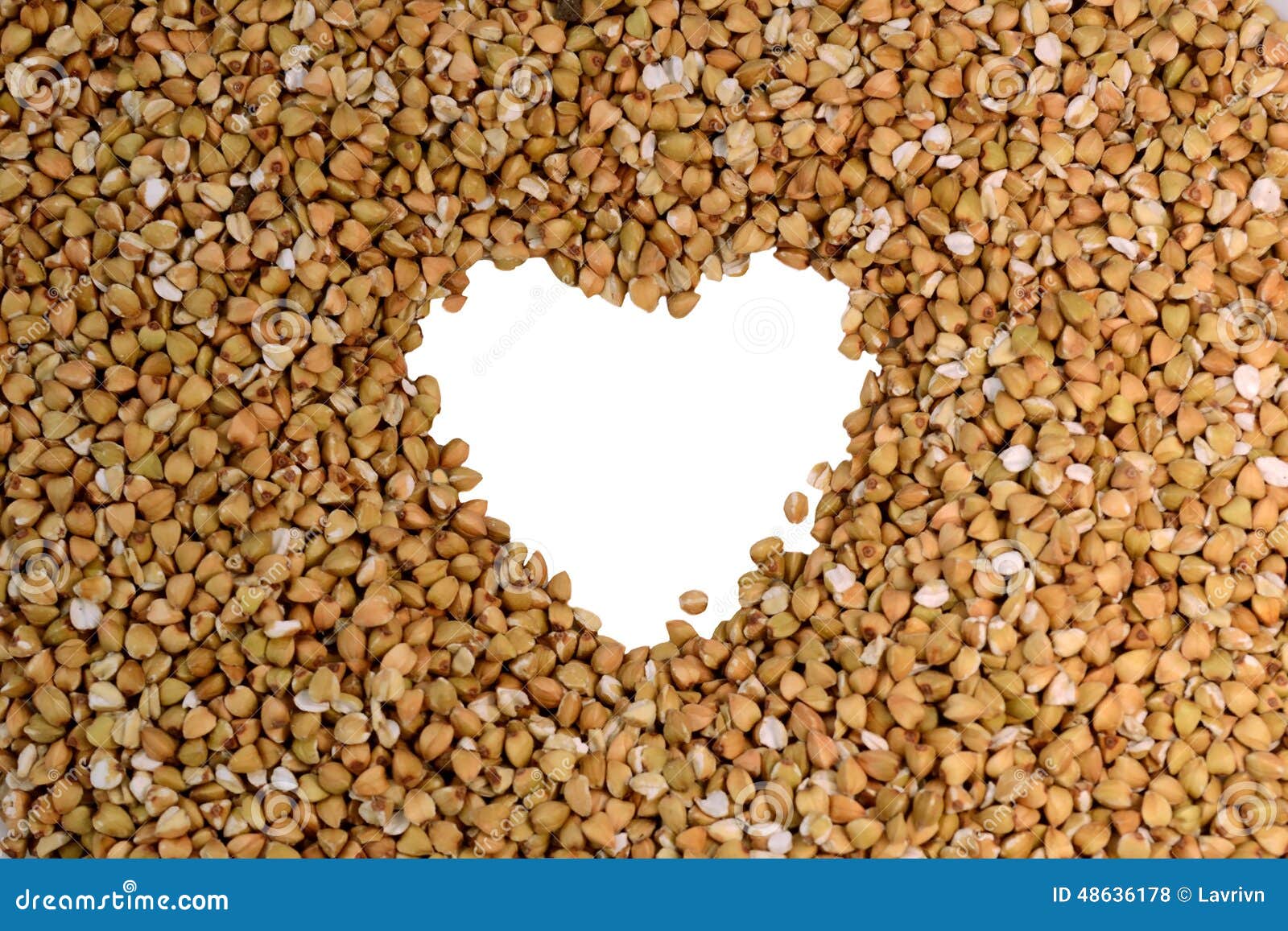 Buckwheat with heart shape stock photo. Image of large 48636178