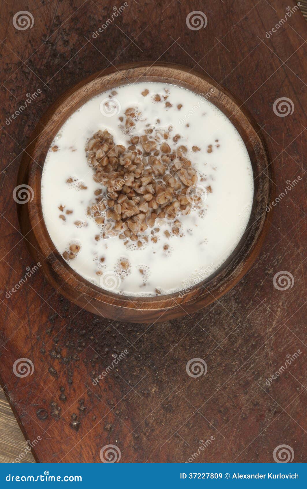 Buckwheat kasha with milk stock image. Image of breakfast 37227809