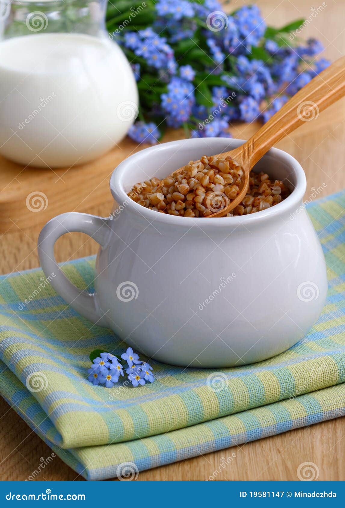 Buckwheat and milk stock image. Image of drink, freshness 19581147