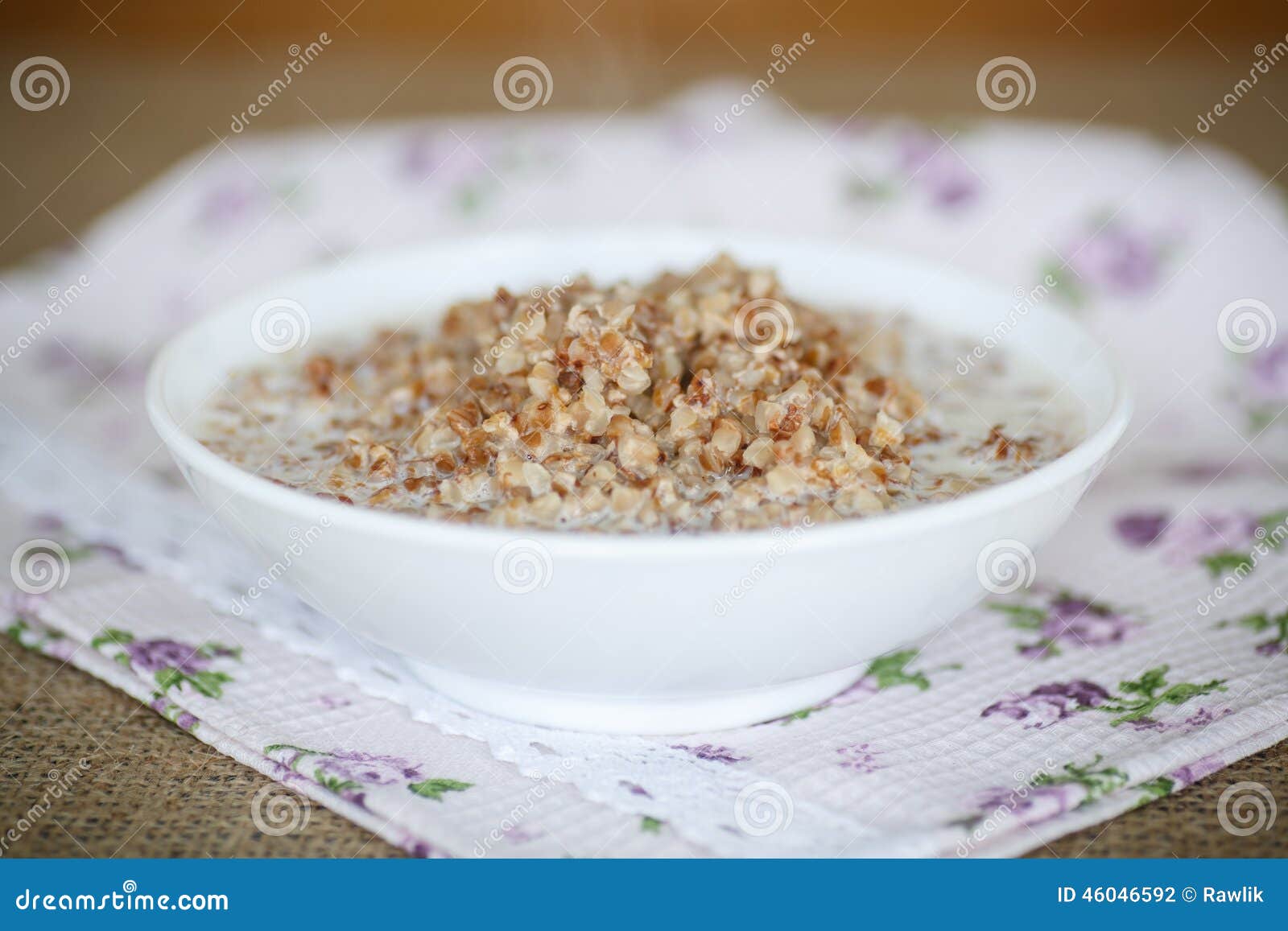 Buckwheat with milk stock photo. Image of food, delicious 46046592