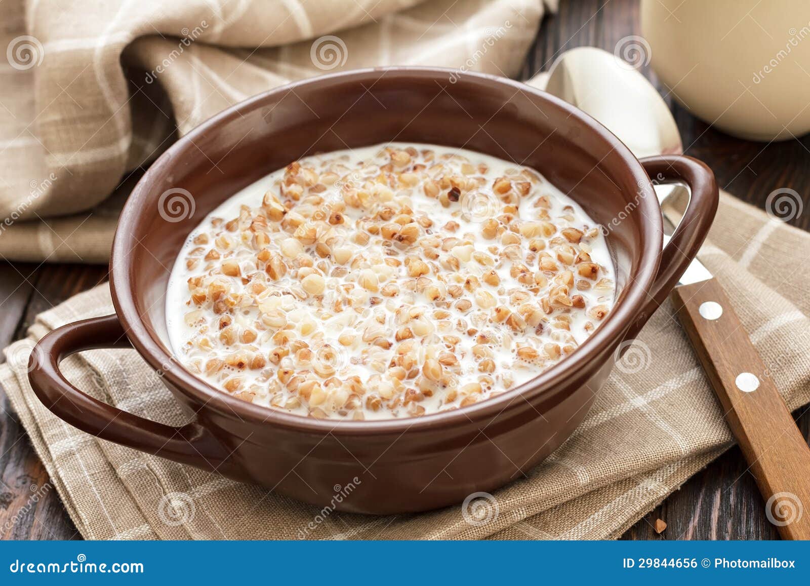 Buckwheat with milk stock photo. Image of kitchen, lunch 29844656