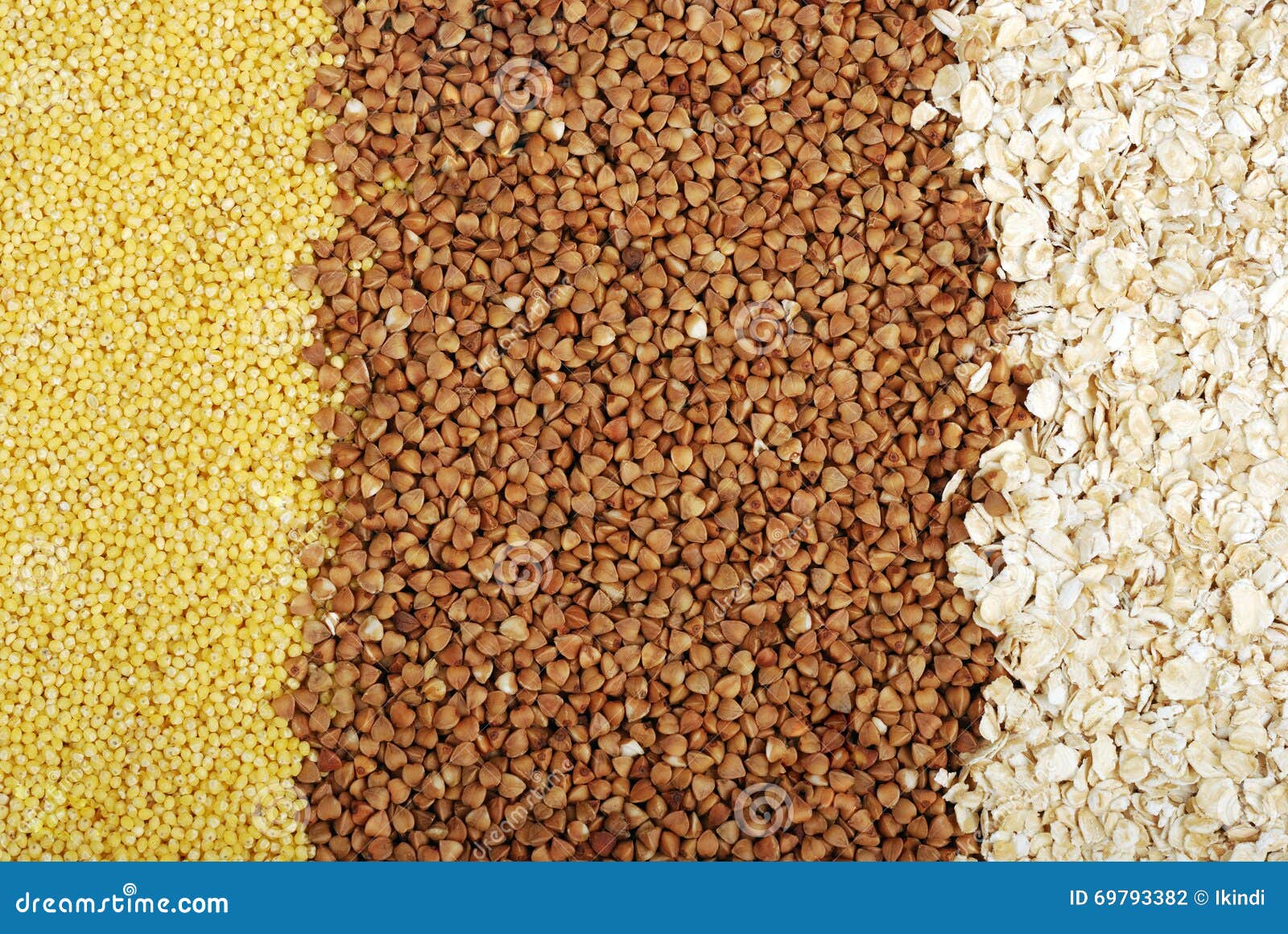 Buckwheat, Millet and Oat Groats Stock Photo Image of fiber