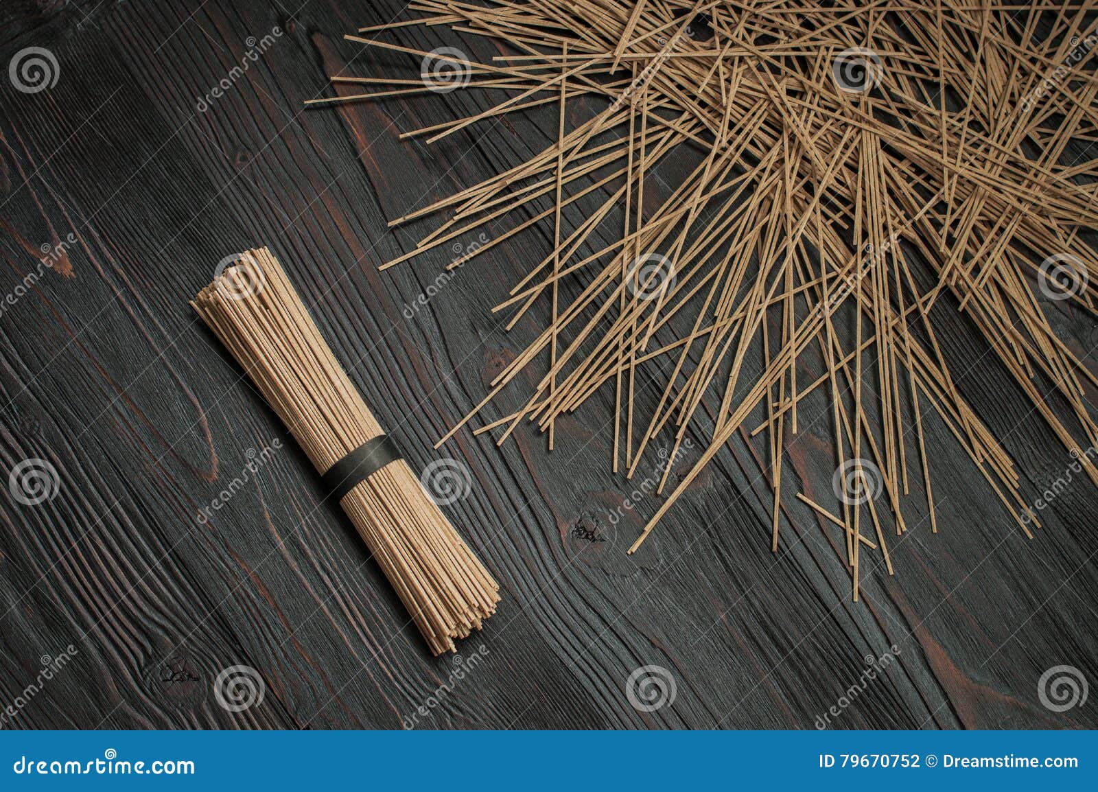 Buckwheat Noodles on a Dark Table in Bulk Stock Photo Image of cooking, bulk 79670752