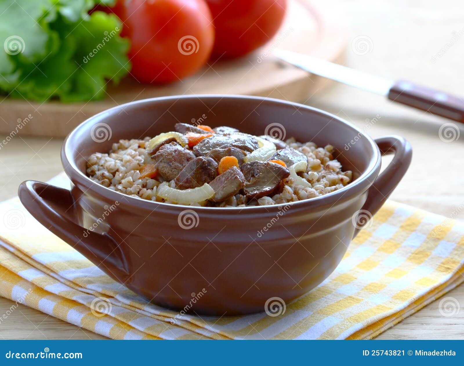 Buckwheat Porridge with Liver Stock Image Image of food, national