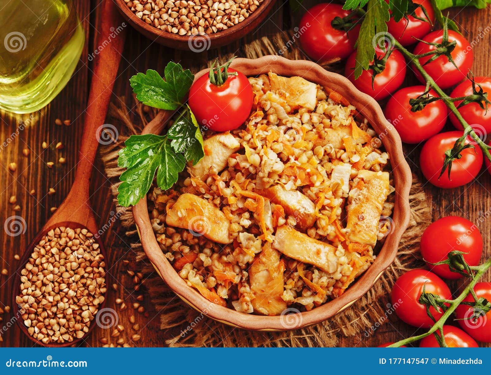 Buckwheat Porridge with Meat Stock Image Image of delicious, cooking