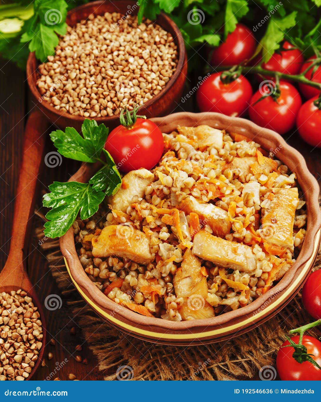 Buckwheat Porridge with Meat Stock Photo Image of garnish, organic