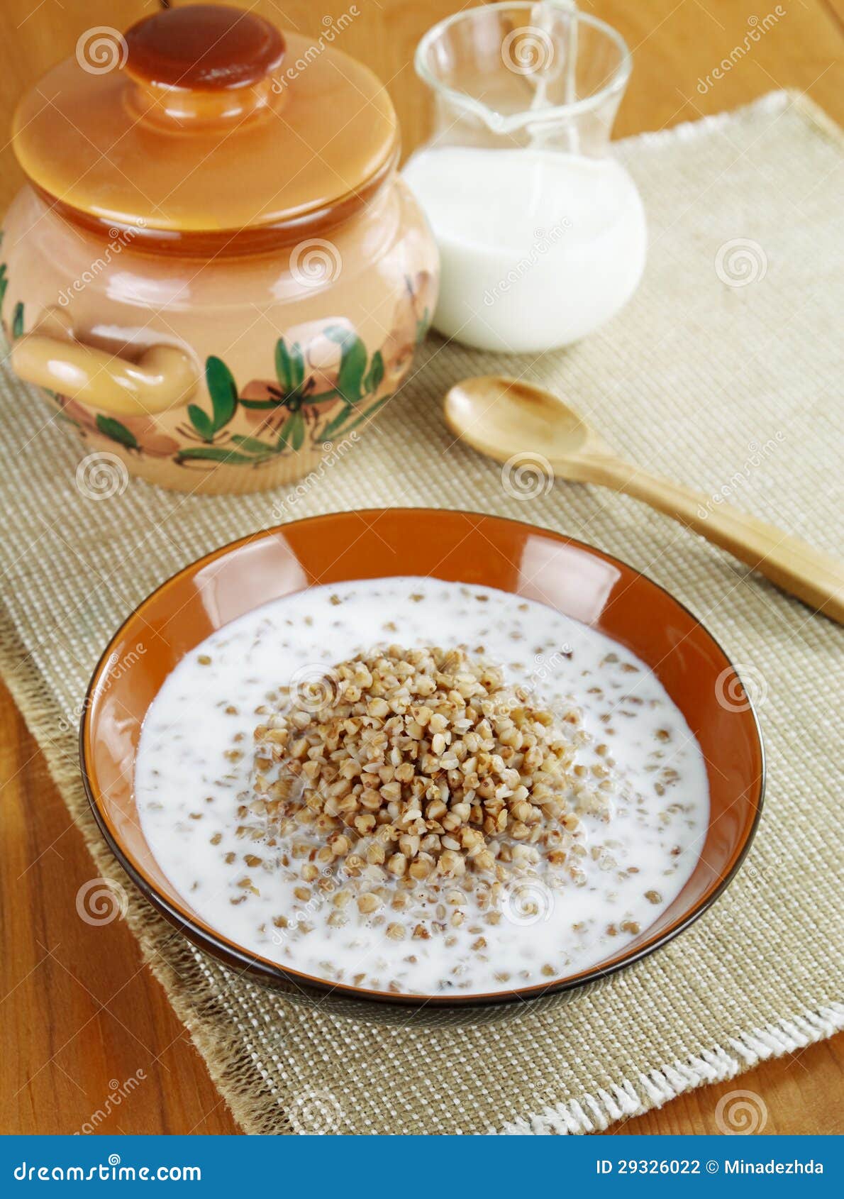 Buckwheat Porridge with Milk Stock Photo Image of nutrition, cuisine