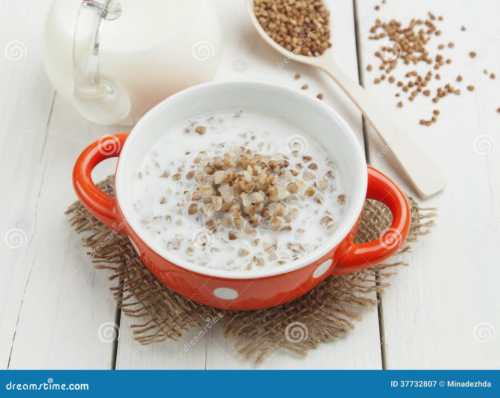 Buckwheat Porridge with Milk Stock Image Image of diet, table 37732807