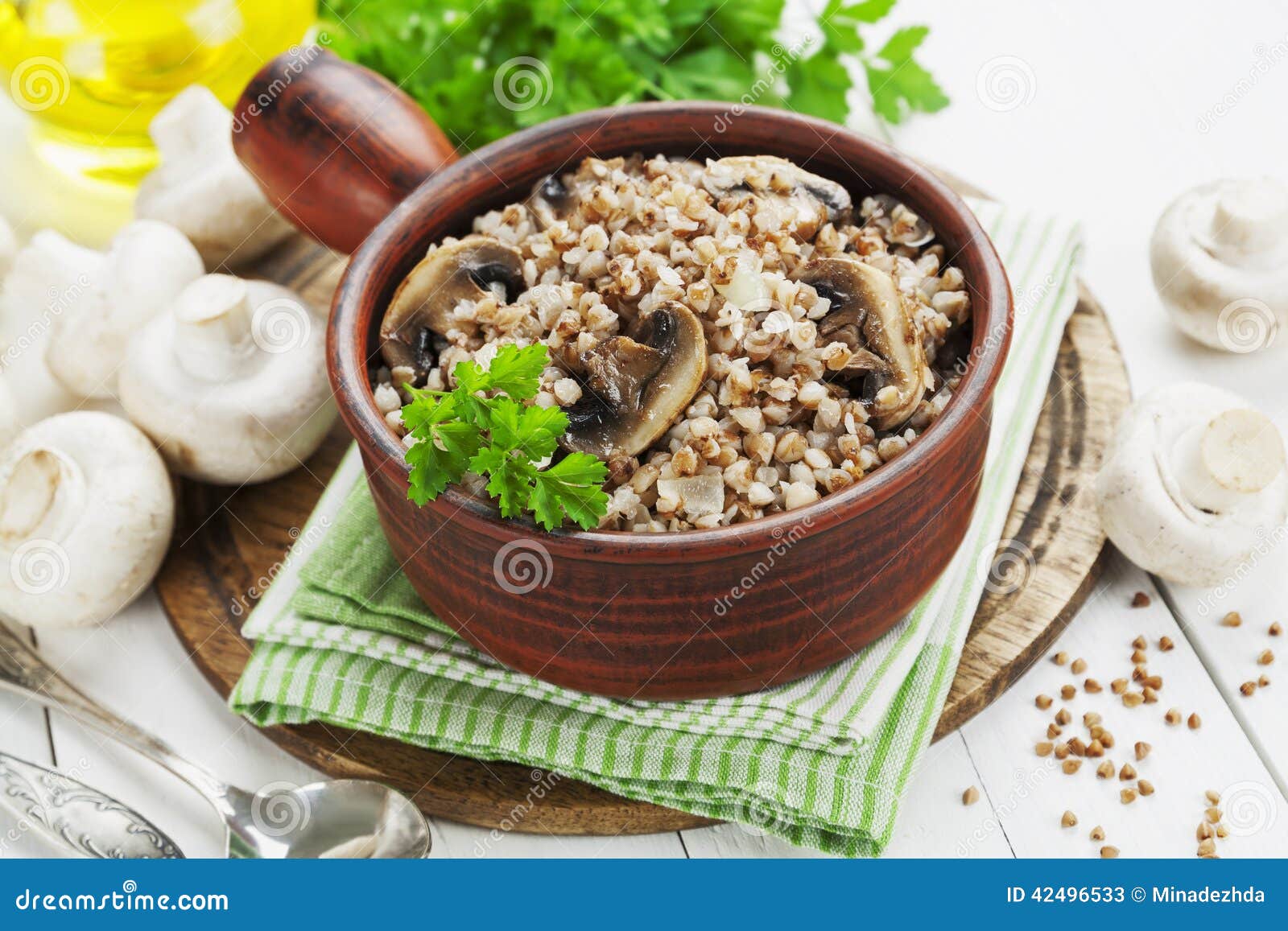 Buckwheat Porridge with Mushrooms Stock Image Image of meal, food