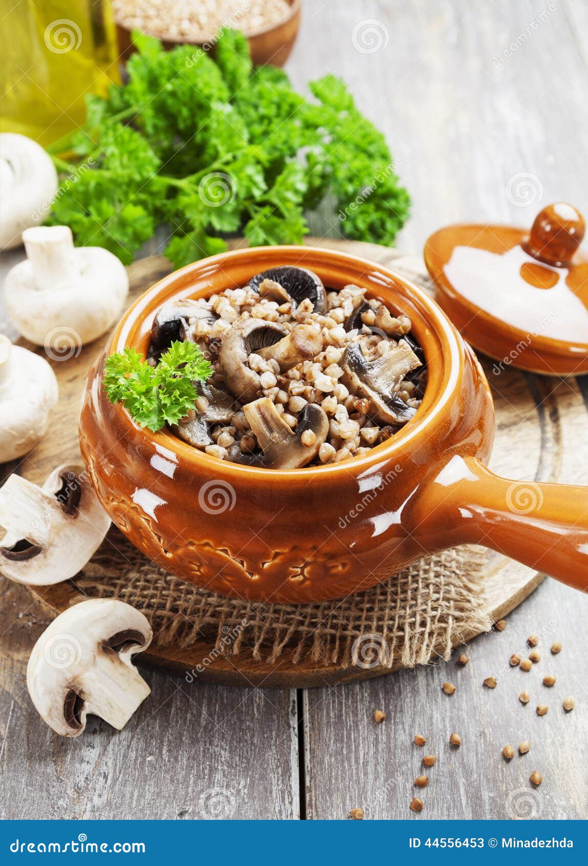Buckwheat Porridge with Mushrooms Stock Image Image of eating