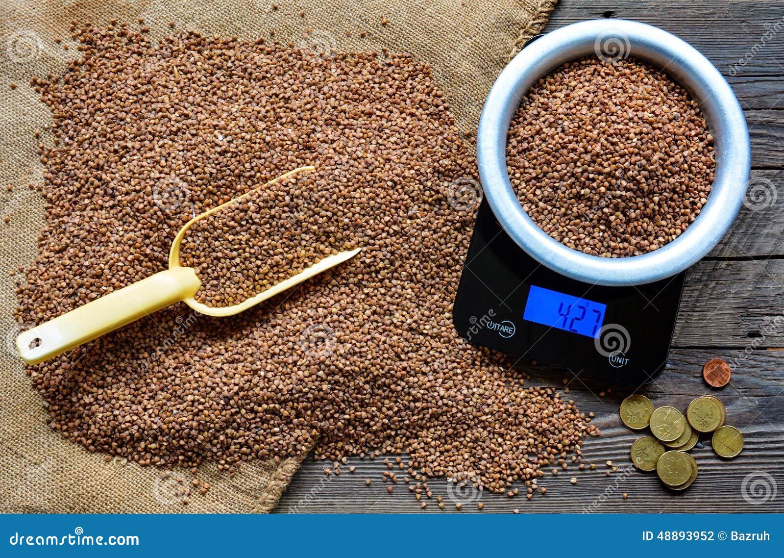 Buckwheat, purchase stock photo. Image of food, market 48893952
