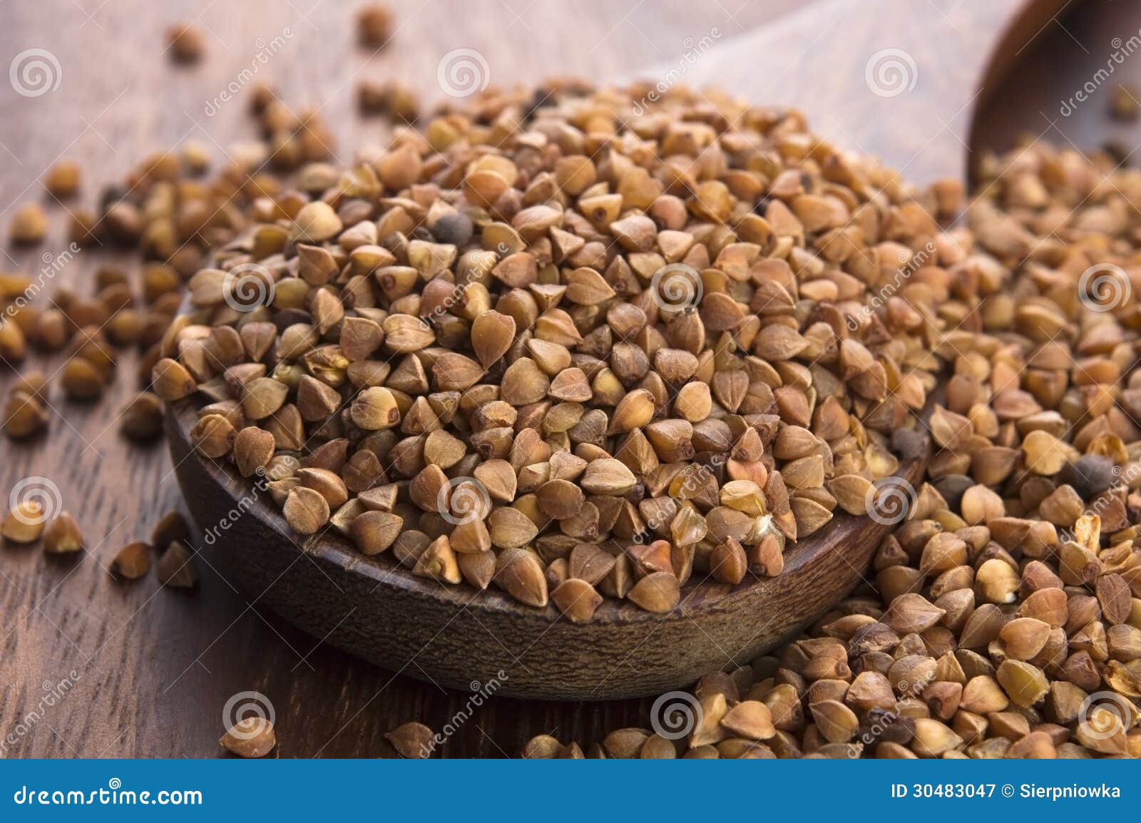 Buckwheat Seeds on Wooden Spoon Stock Image Image of vegetarian
