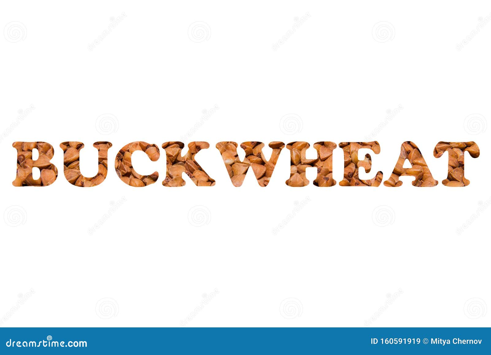 Buckwheat. Text Banner. Word from Buckwheat Grits Stock Image Image