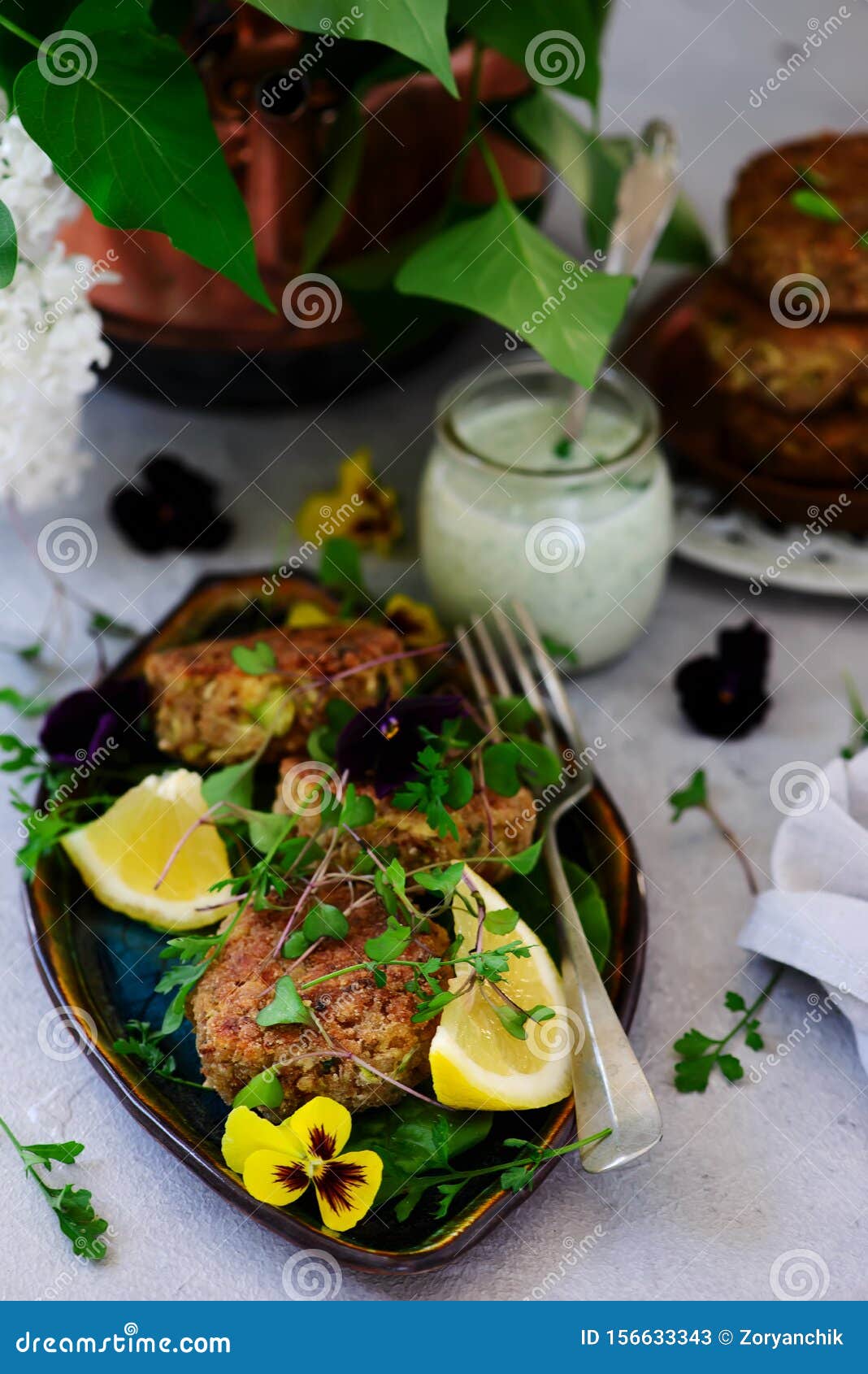 Buckwheat Vegetarian Patties..style Rustic Stock Image - Image of ...