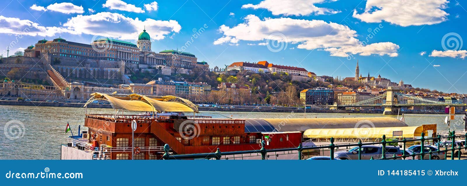 Budapest Danube River Historic Waterfront Architecture Springtime View