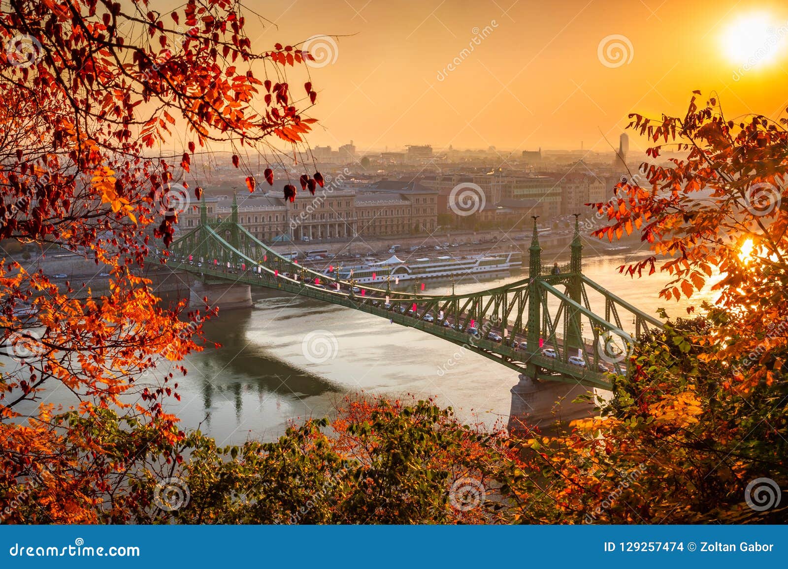 Budapest Hongrie Liberty Bridge Szabadsag Hid Au Lever De