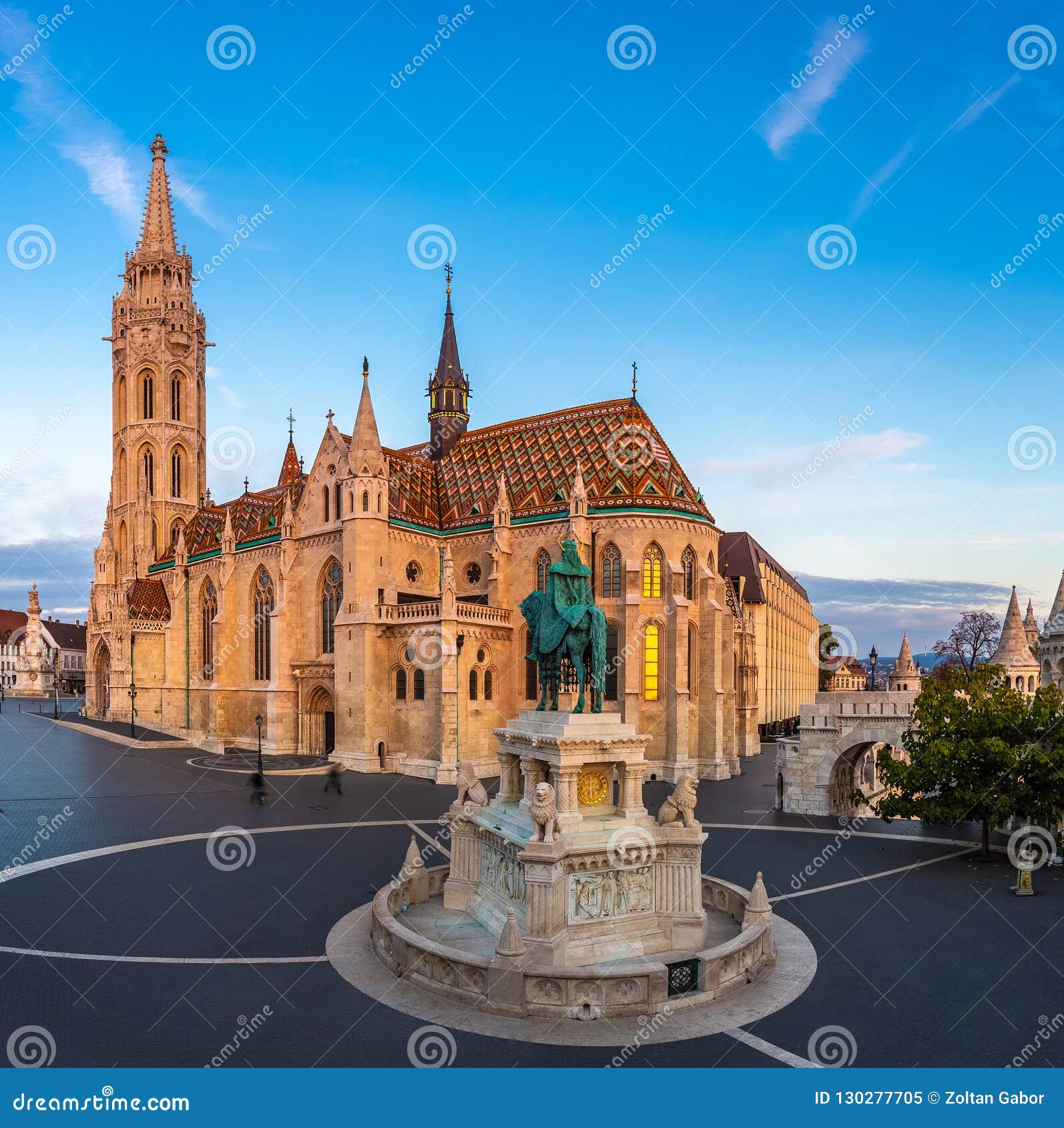 budapest, hungary - the beautiful matthias church matyas templom at sunrise