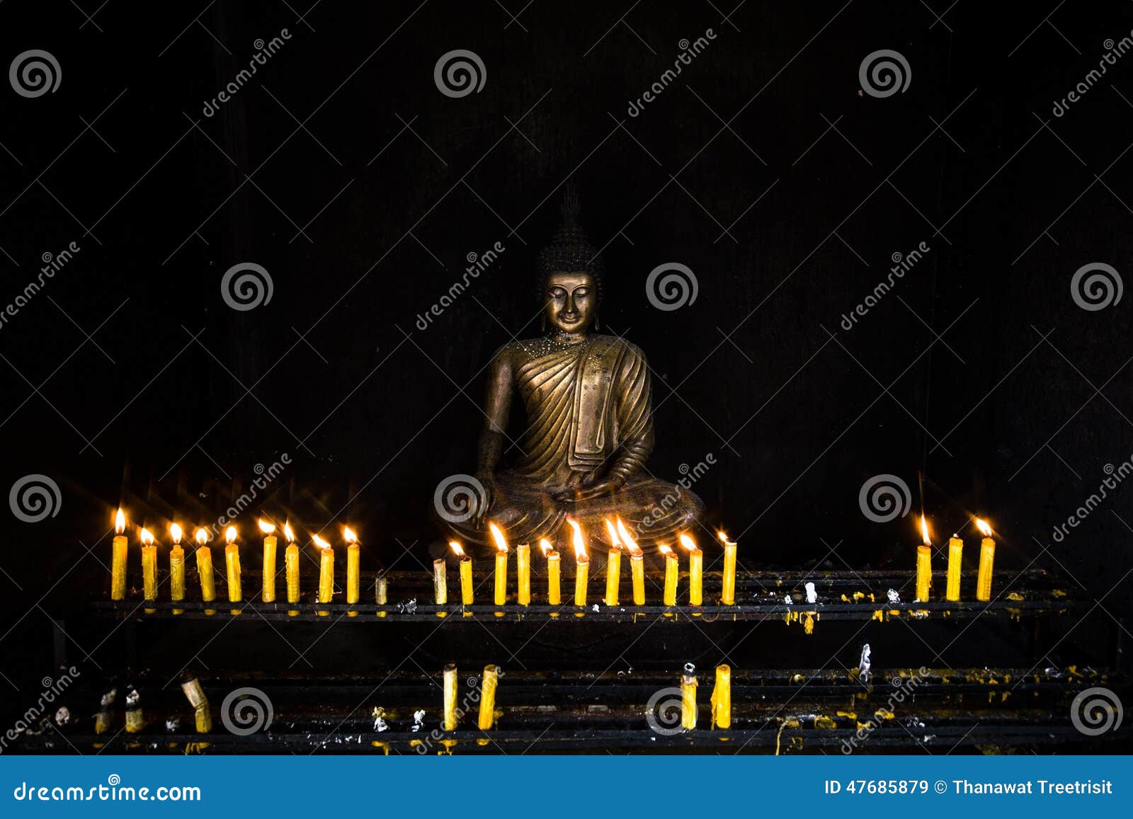 Buddha and Candle, a Buddhist Temple Stock Image Image of feng, oriental 47685879