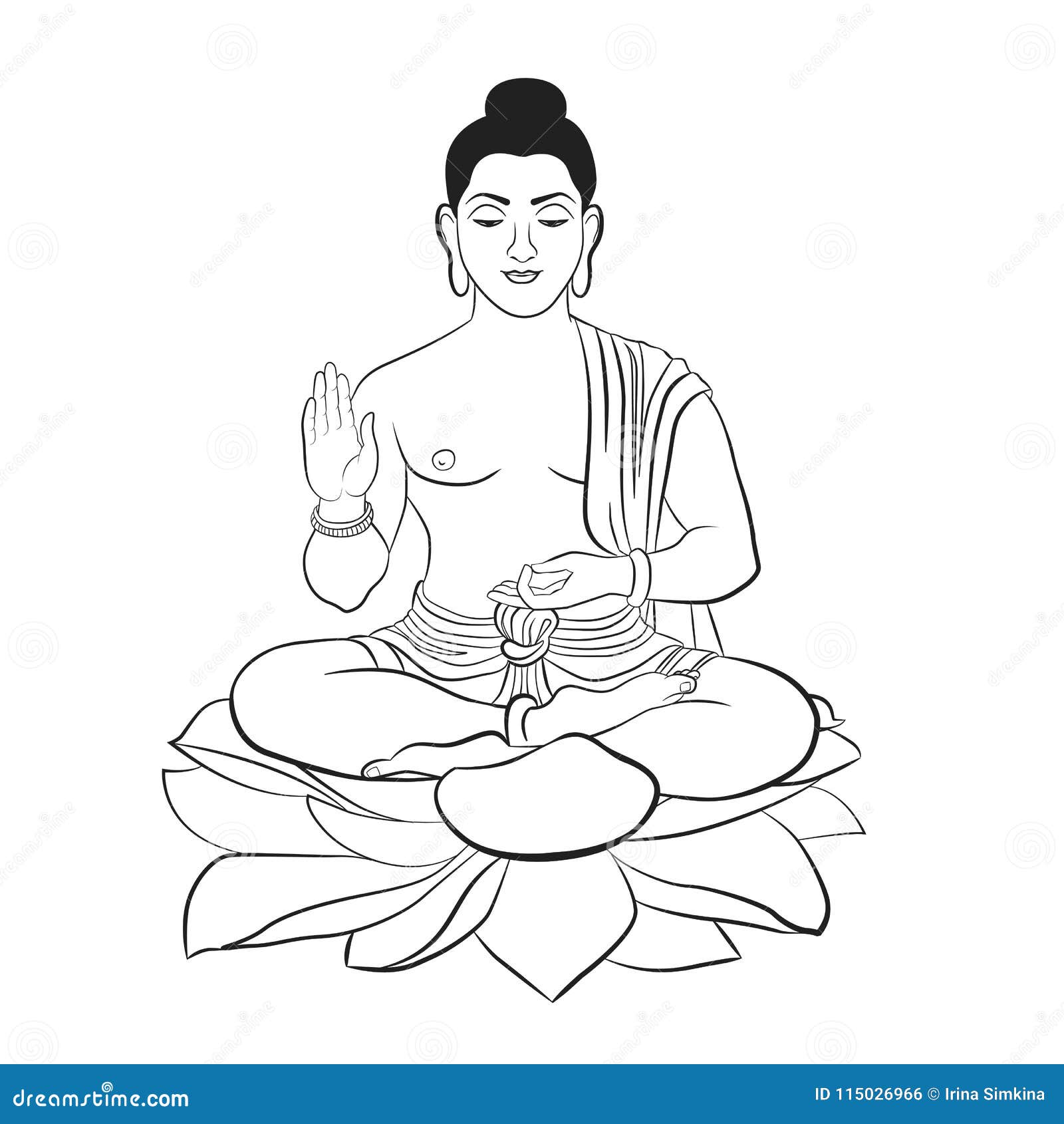 Buddha Das Symbol Von Hinduismus Von Buddhismus Von Geistigkeit Und Von Aufklarung Tatowierung Illustration Druckend Auf Gewe Vektor Abbildung Illustration Von Symbol Tatowierung